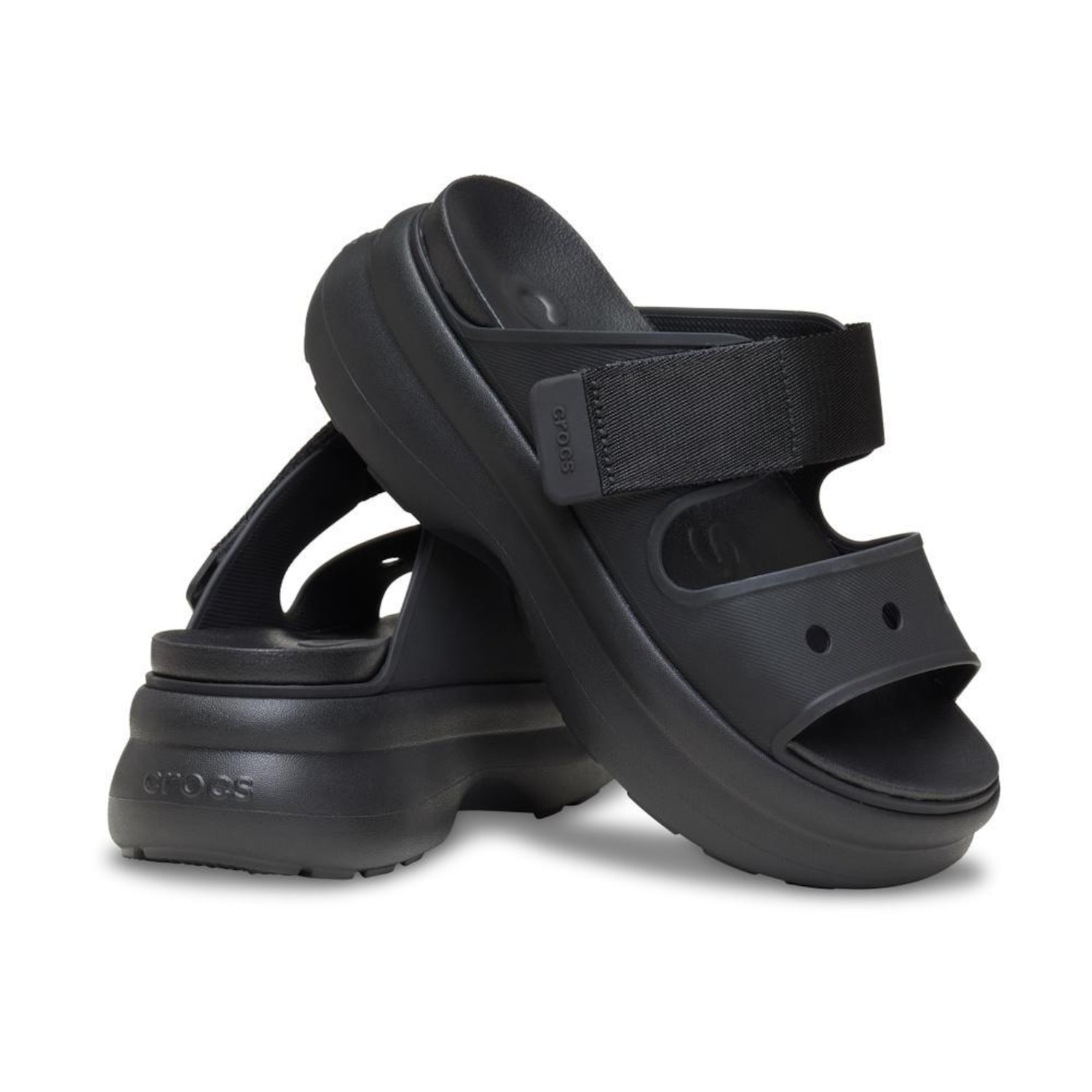 Sandália Crocs Soho Two Strap Sandal Black - Unissex - Foto 3
