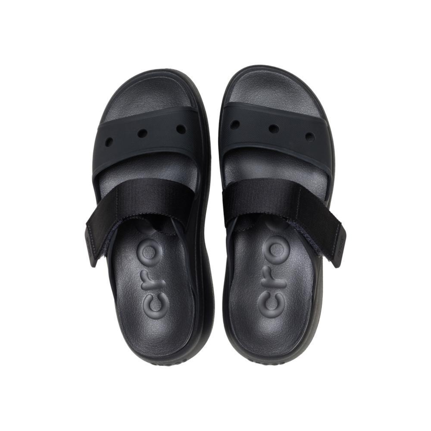 Sandália Crocs Soho Two Strap Sandal Black - Unissex - Foto 4