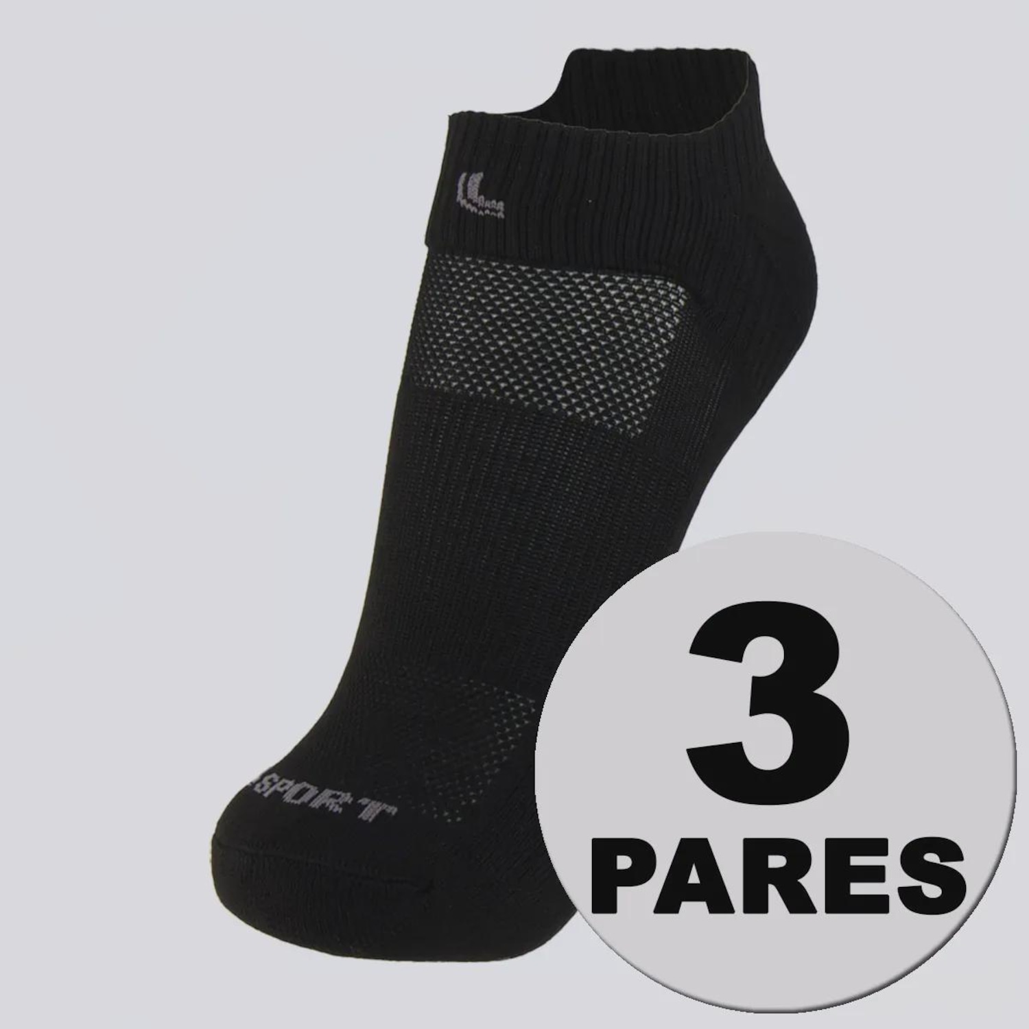 Kit Meia Cano Baixo Dry Fit Running 3 pares Lupo - Foto 3