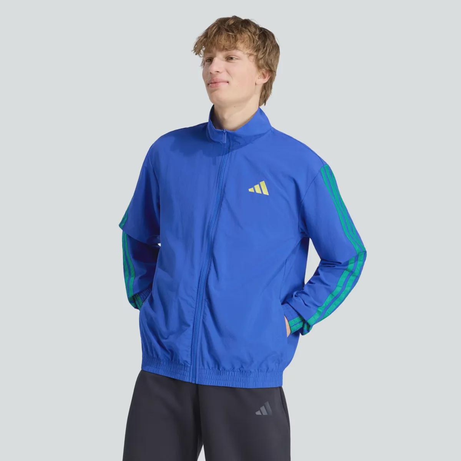 Jaqueta Masculina 3 Listras WV TT adidas - Foto 1
