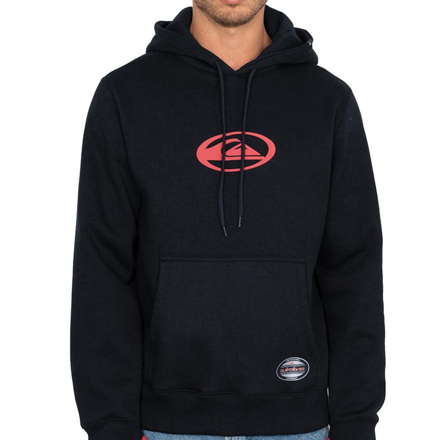 Blusão de Moletom com Capuz Quiksilver Canguru Domed Logo Flaming Heat Masculino - Foto 1
