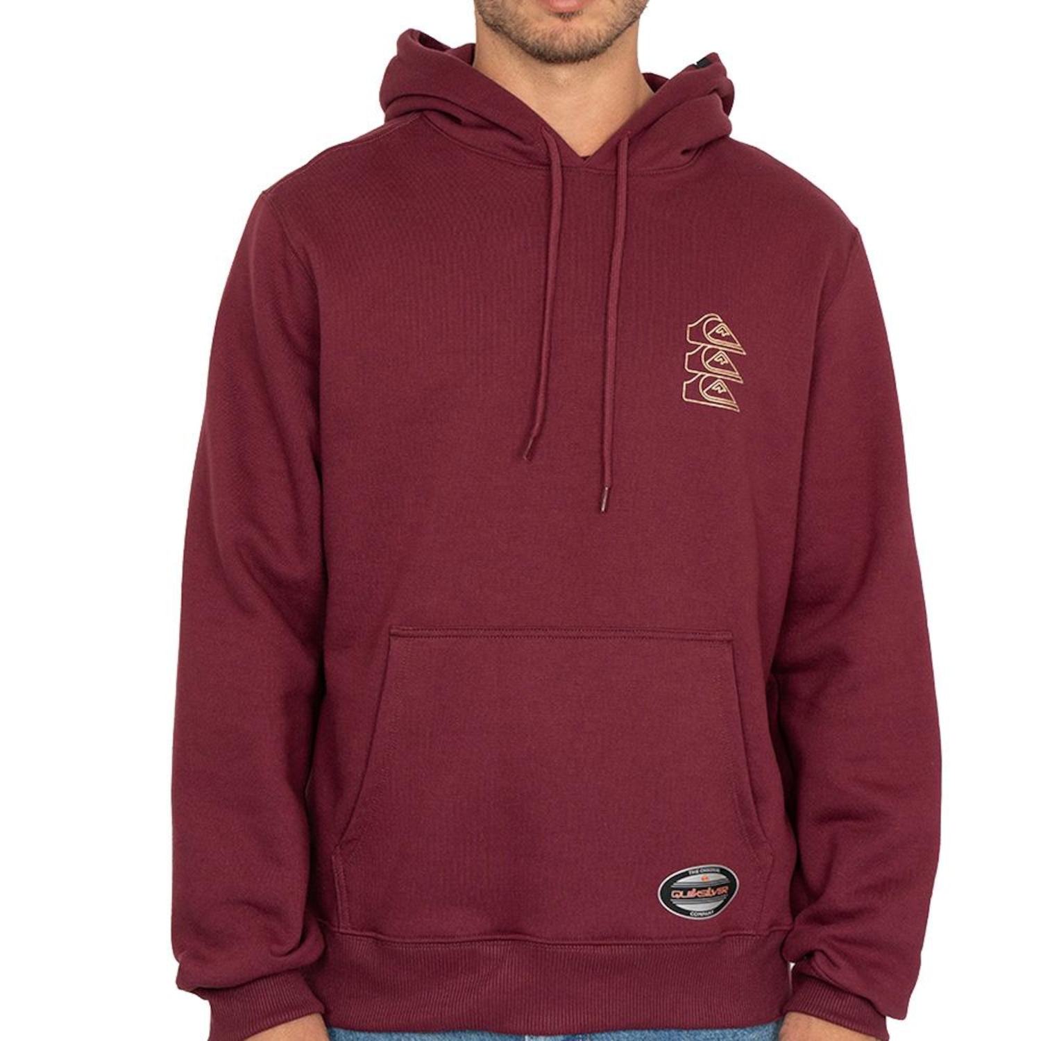 Blusão de Moletom com Capuz Quiksilver Canguru Chrome Three Logo - Masculino - Foto 1