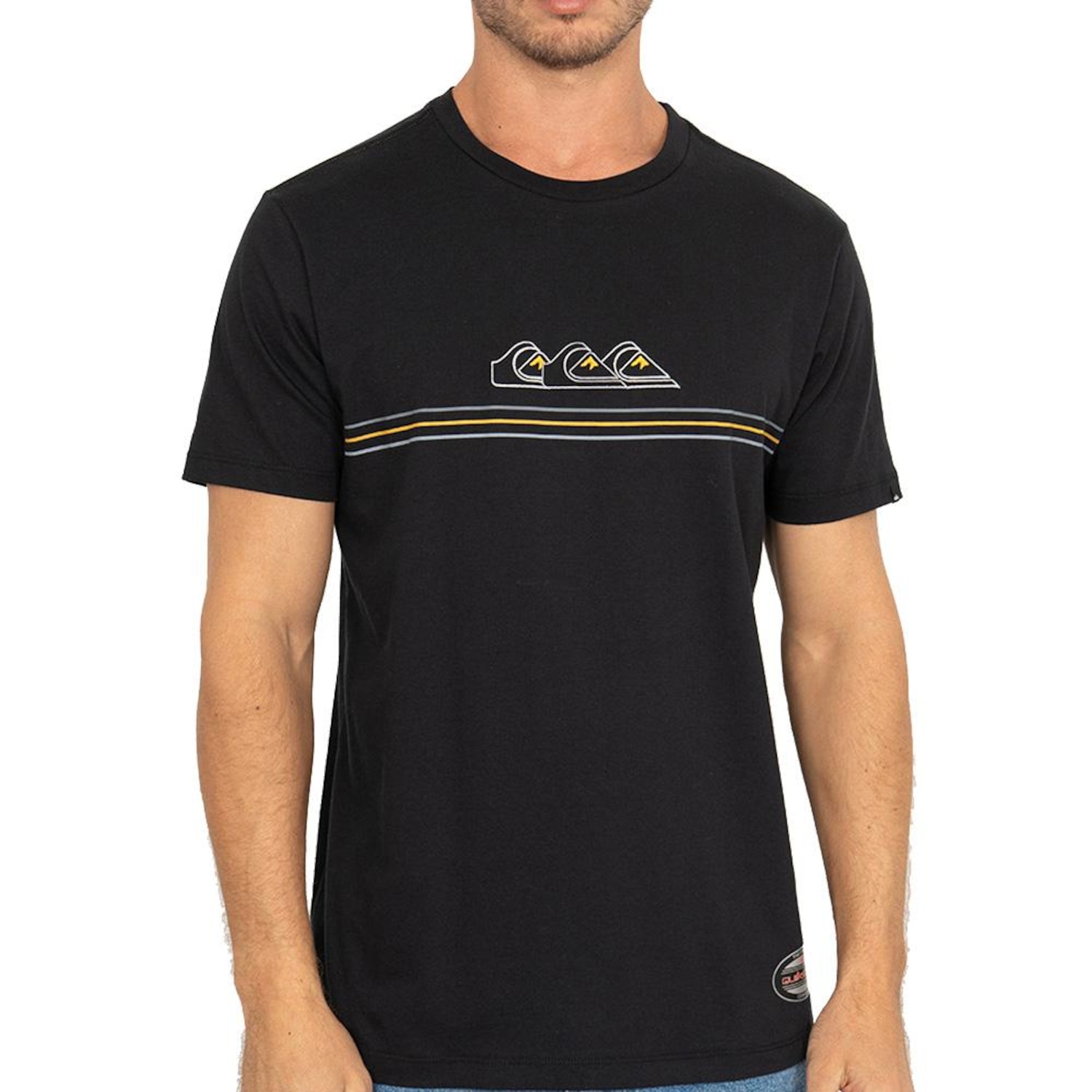 Camiseta Quiksilver Emb Three Logo - Masculina - Foto 1
