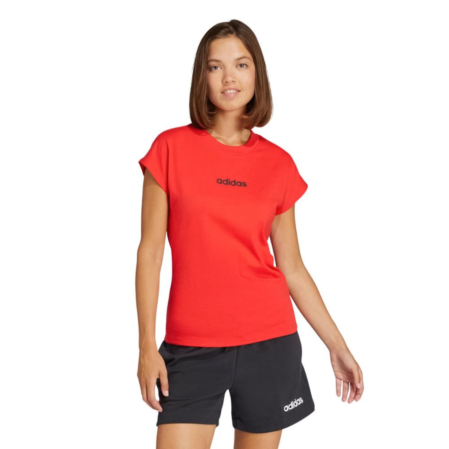 Camiseta adidas Essentials Linear - Feminina - Foto 1
