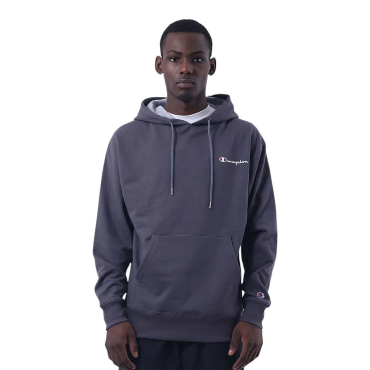 Blusa de Moletom Champion Hoodie Athletic Mini Script - Masculino - Foto 1