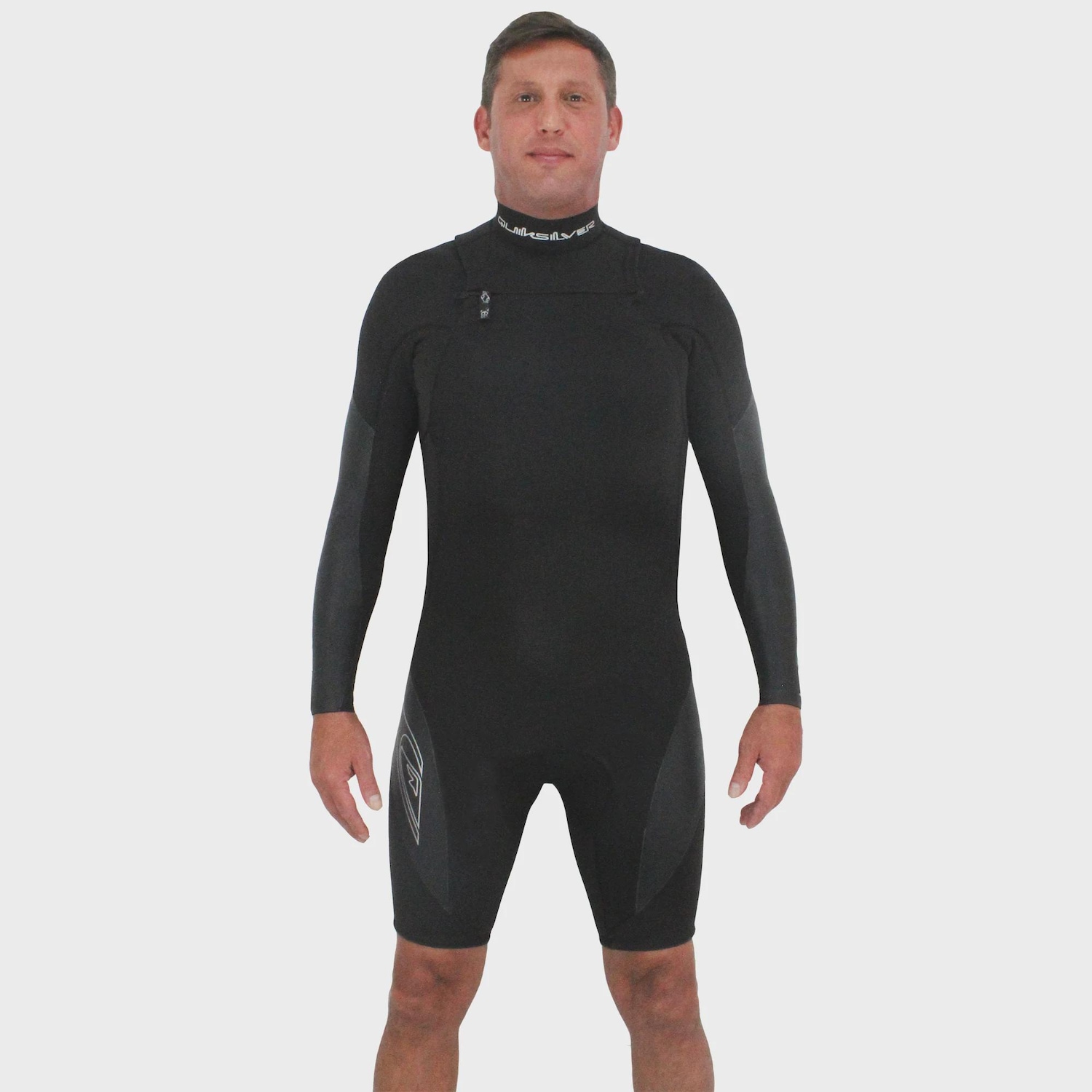 Short John Masculino Mercury Spring Chest Zip Black Importado Quiksilver 2/2mm - Foto 2