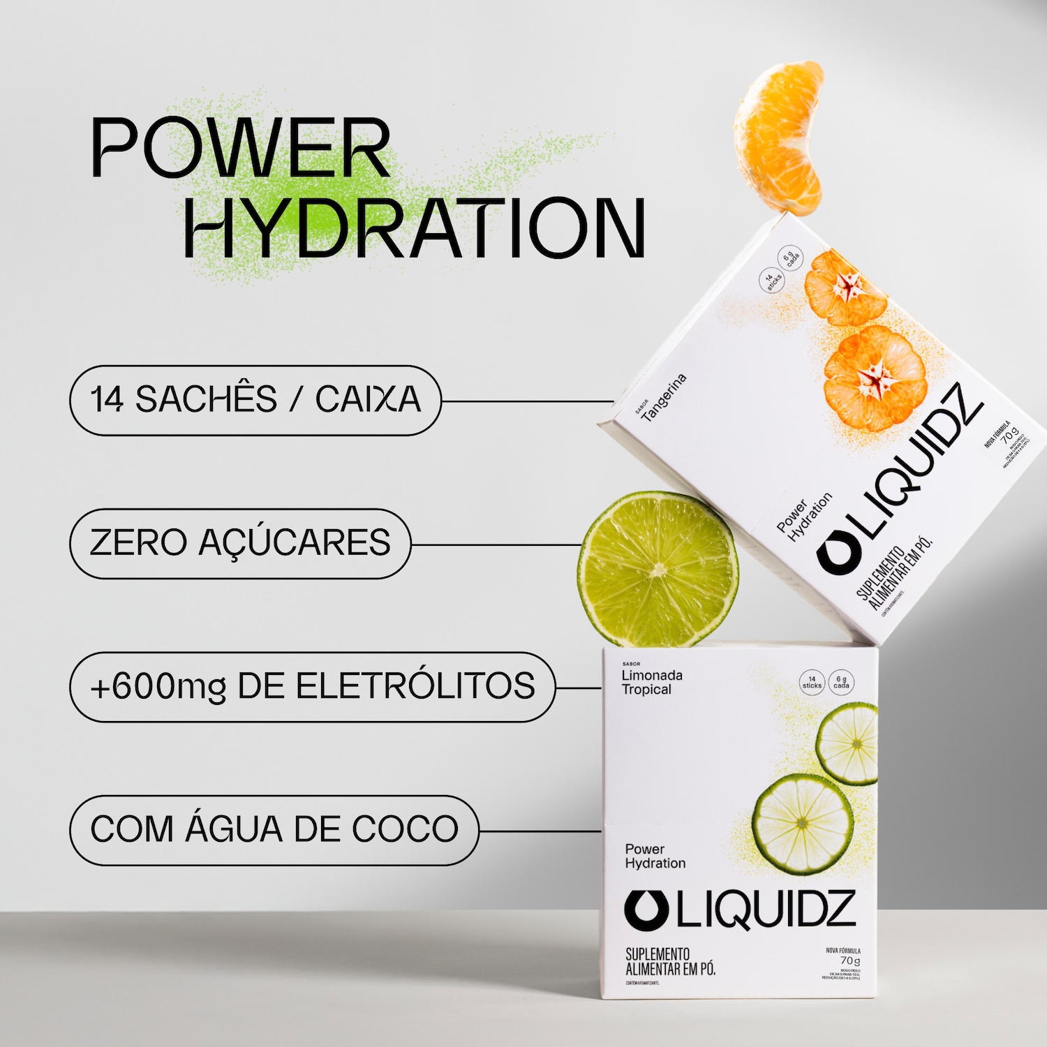 Eletrólitos LIQUIDZ® Zero Açúcares - Sabor Limonada Tropical  - Kit 1 Caixa com 14 sachês - Foto 4
