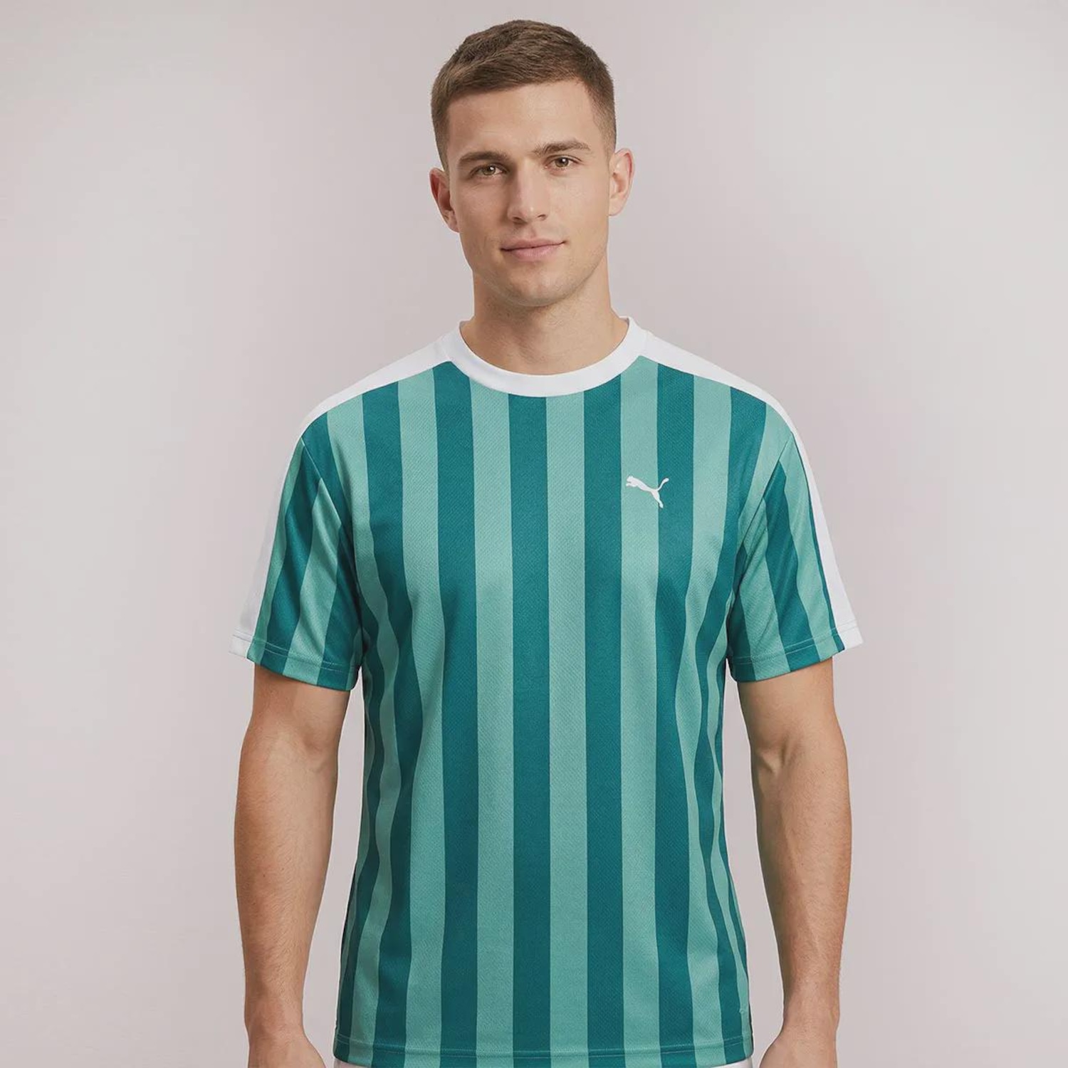 Camiseta Ess Relaxad Striped Football Jersey Puma Masculina - Foto 1
