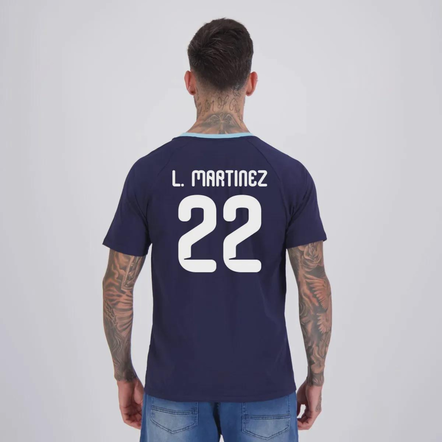 Camisa Argentina Ribbon Marinho 22 L. Martinez FutFanatics Masculina - Foto 1