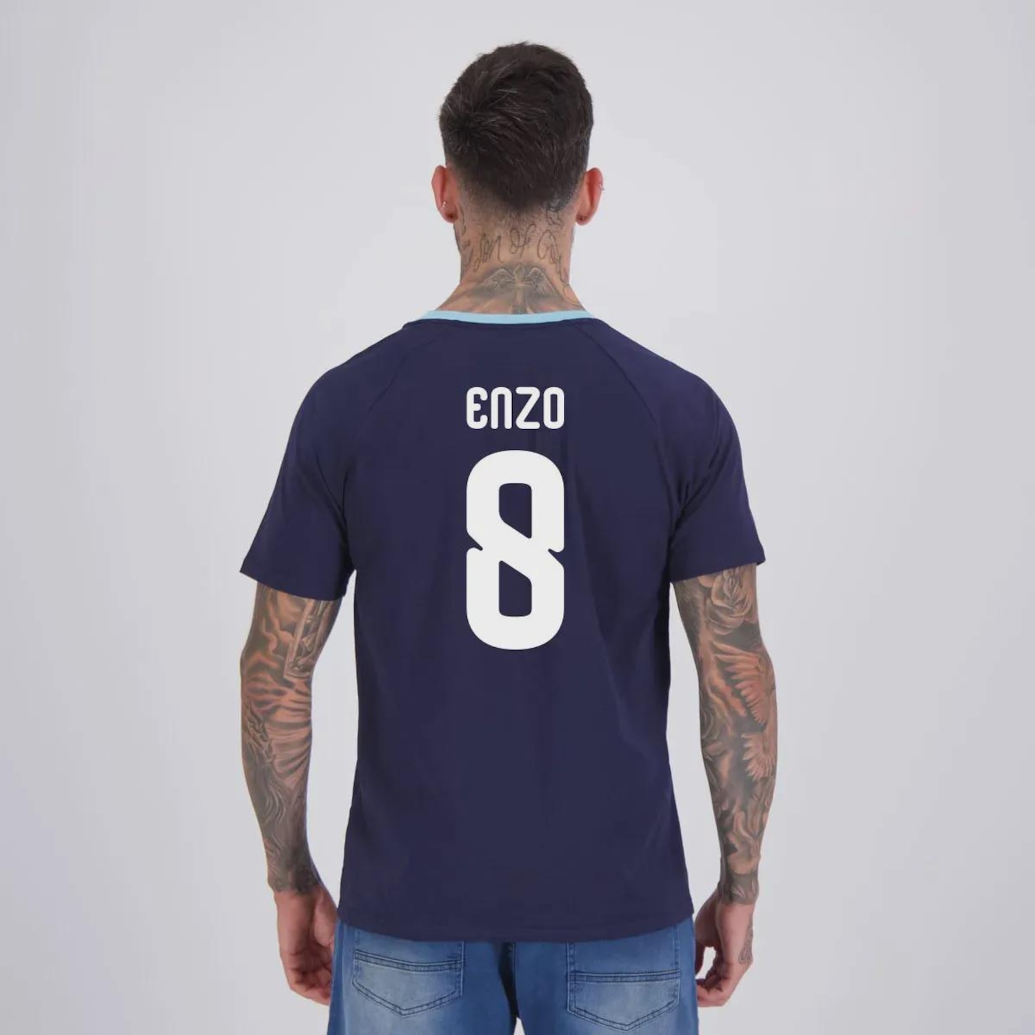 Camisa Argentina Ribbon Marinho 8 Enzo FutFanatics Masculina - Foto 1