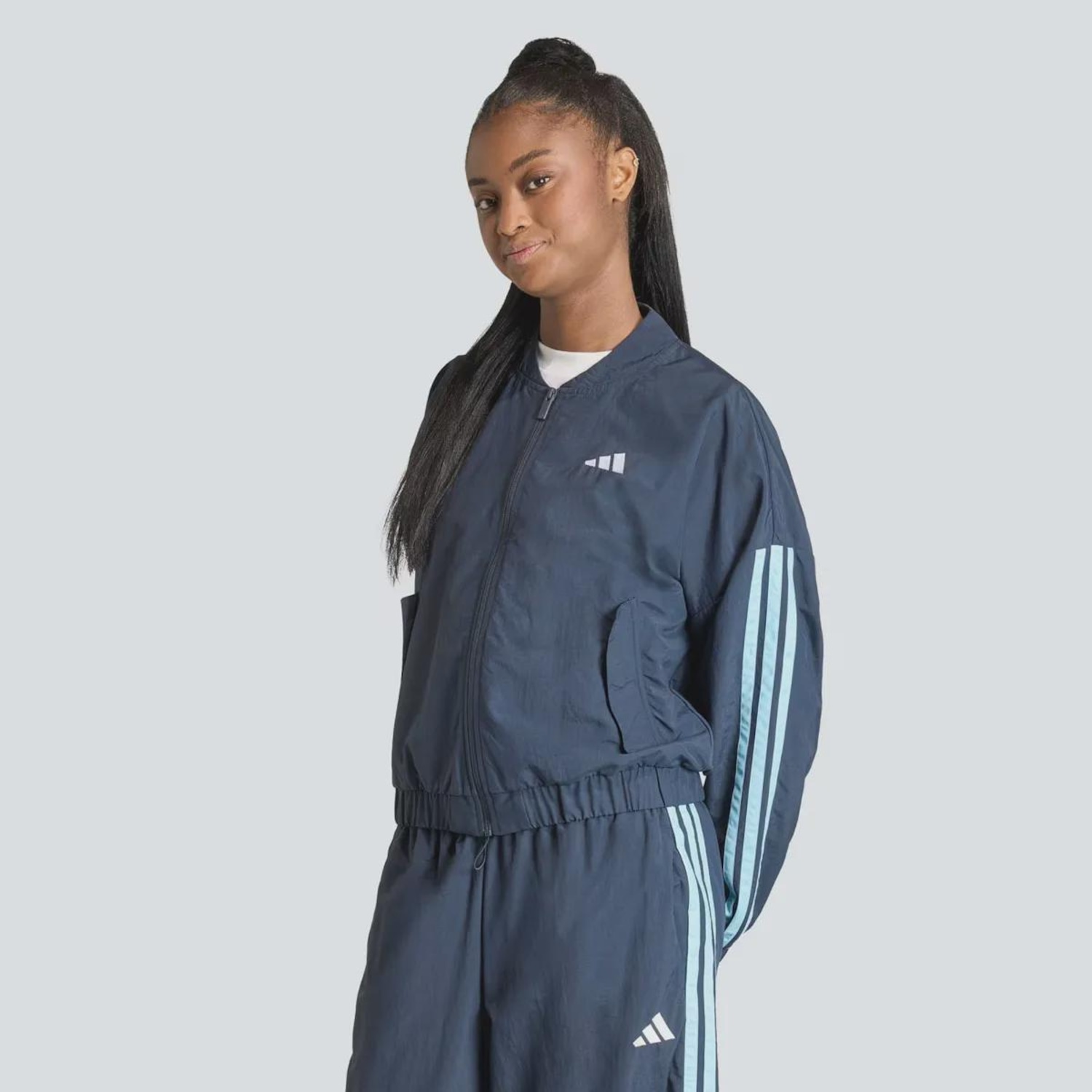 Jaqueta Feminina 3 Listras WV adidas - Foto 1