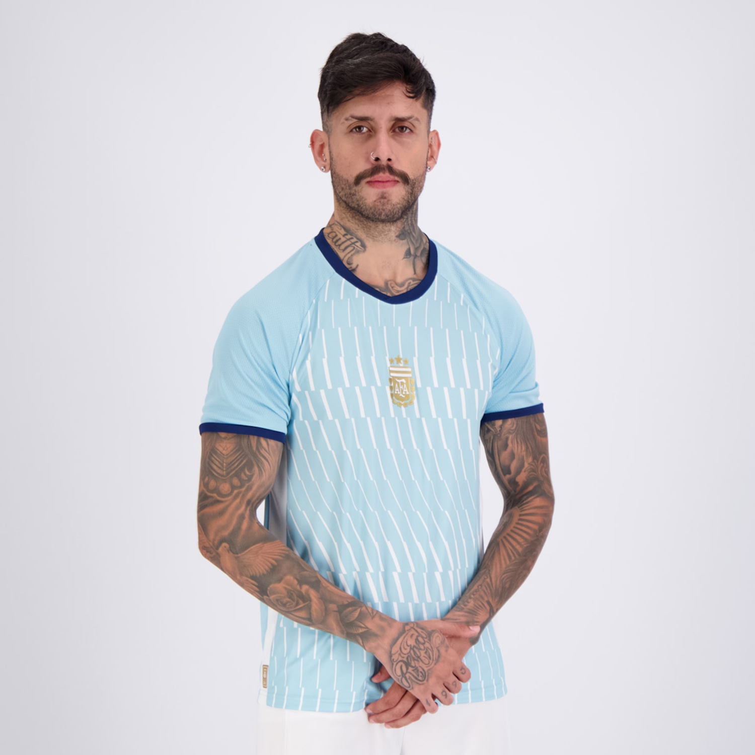 Camisa Argentina Lines 9 J. Alvarez FutFanatics Masculina - Foto 3