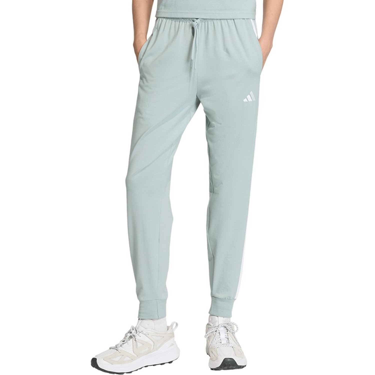 Calça adidas Single Jersey 3 Stripes Feminina - Foto 1