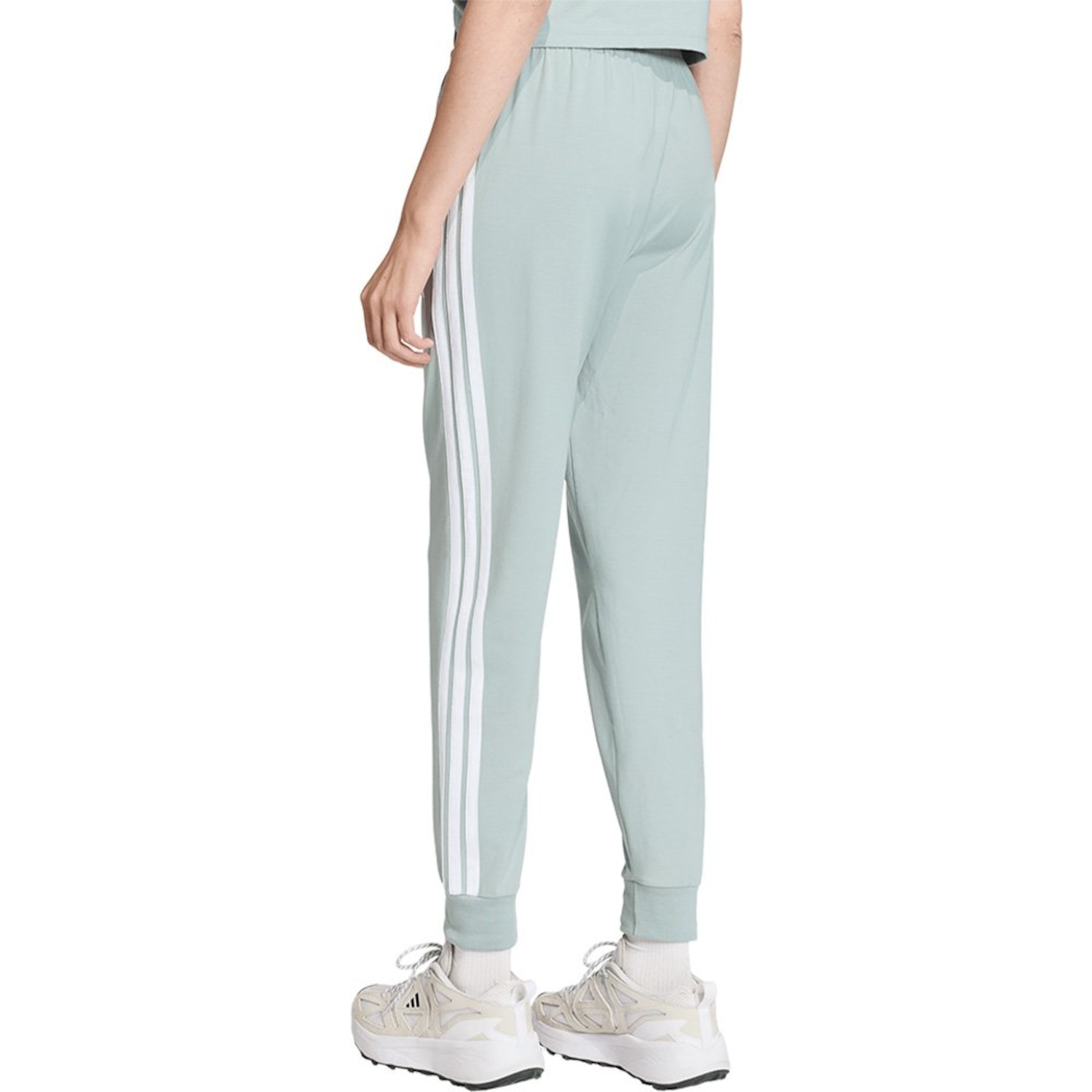 Calça adidas Single Jersey 3 Stripes Feminina - Foto 2