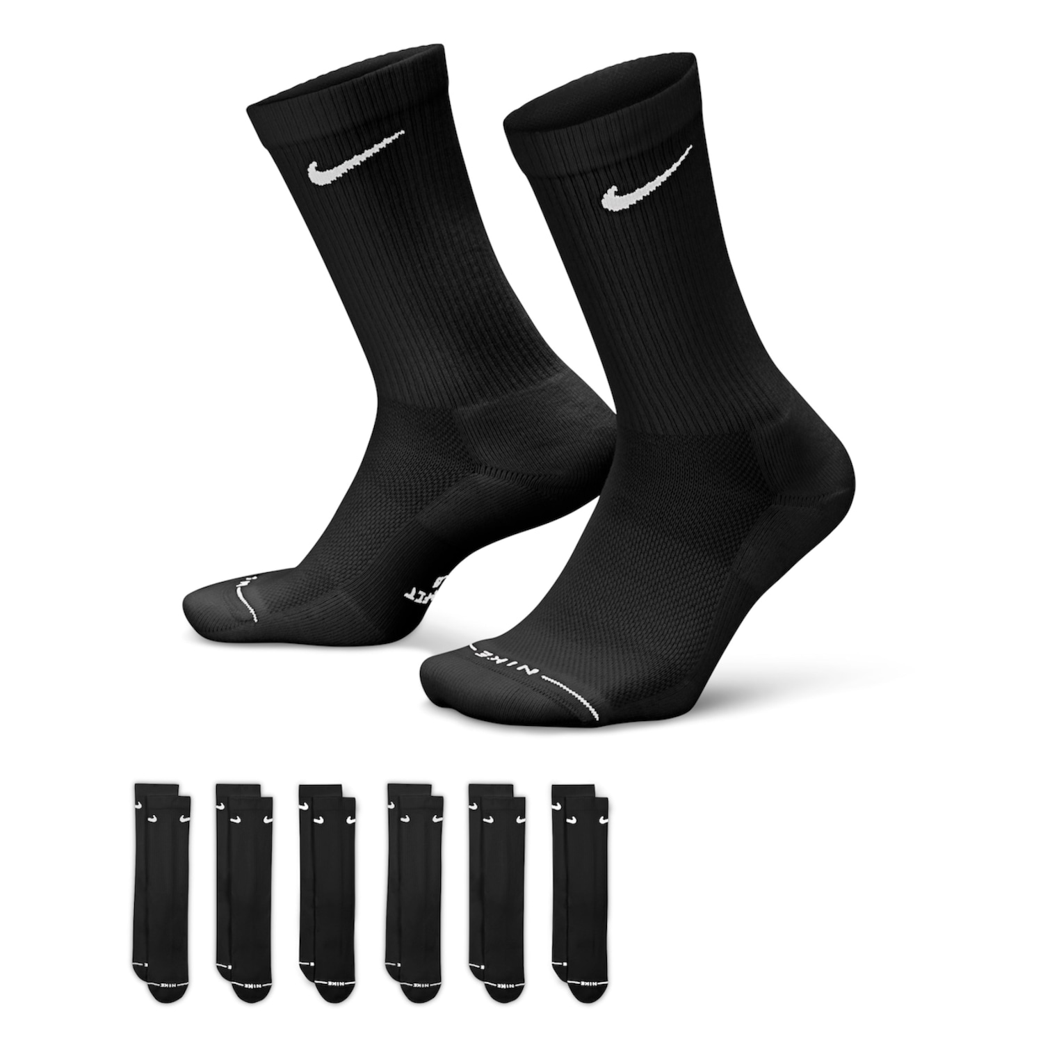 Meia Nike Everyday Elevate Crew (6 Pares) Cano Médio Unissex - Foto 1