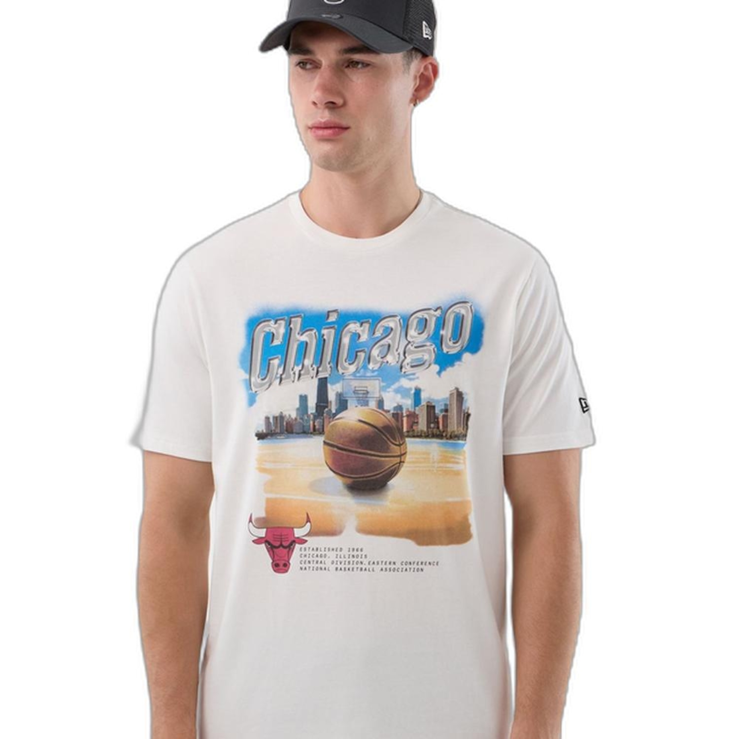 Camiseta New Era Regular Chicago Bulls - Masculina - Foto 1