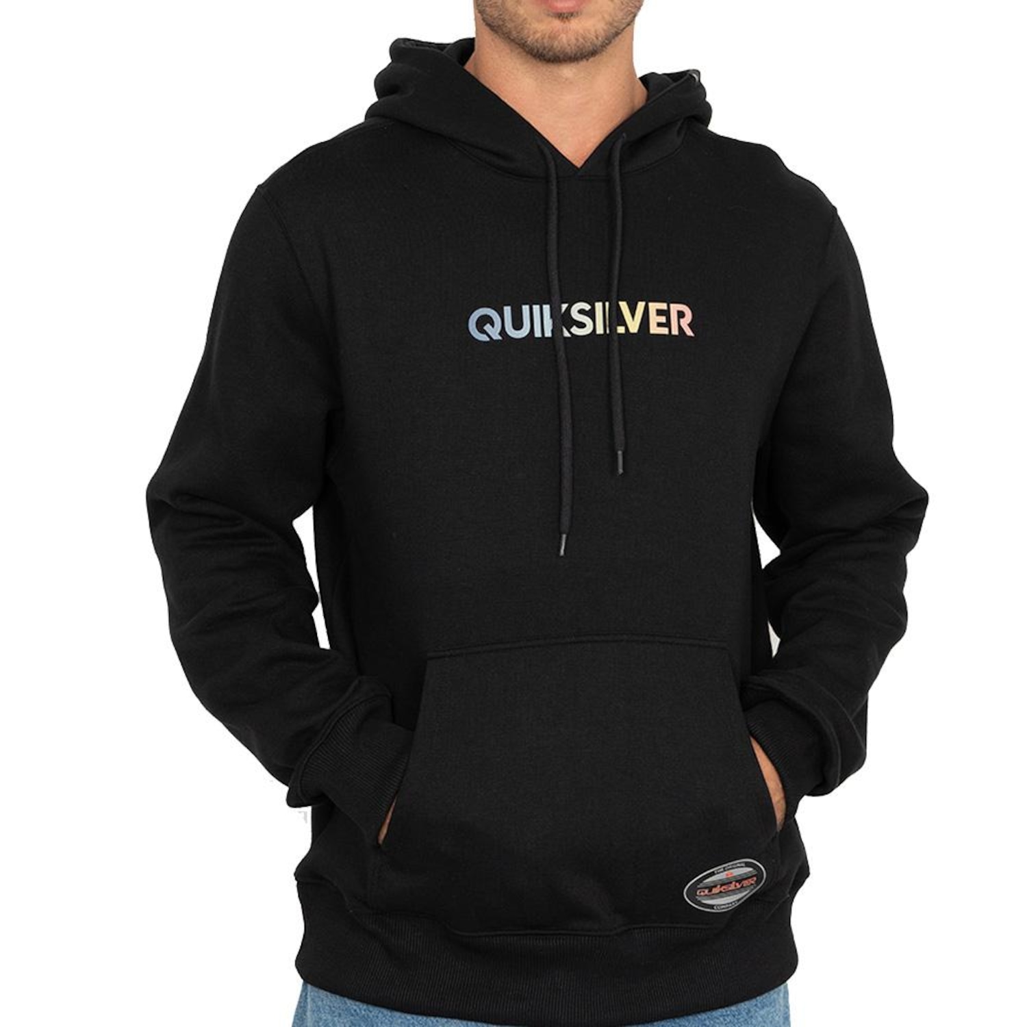 Blusão de Moletom com Capuz Quiksilver Canguru Gradient Type Antique - Masculino - Foto 1