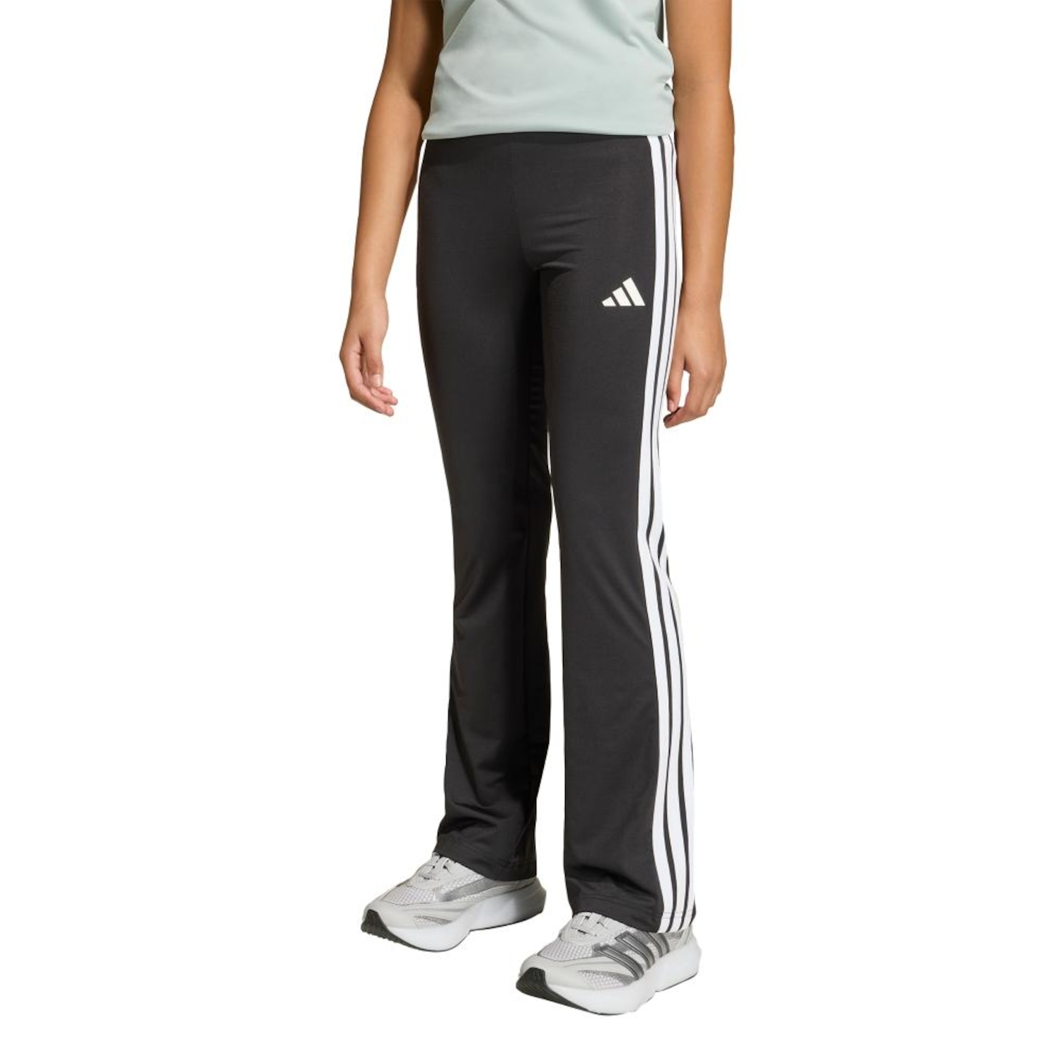 Calça Legging adidas Flare Train Essentials Três Listras Infantil - Foto 1