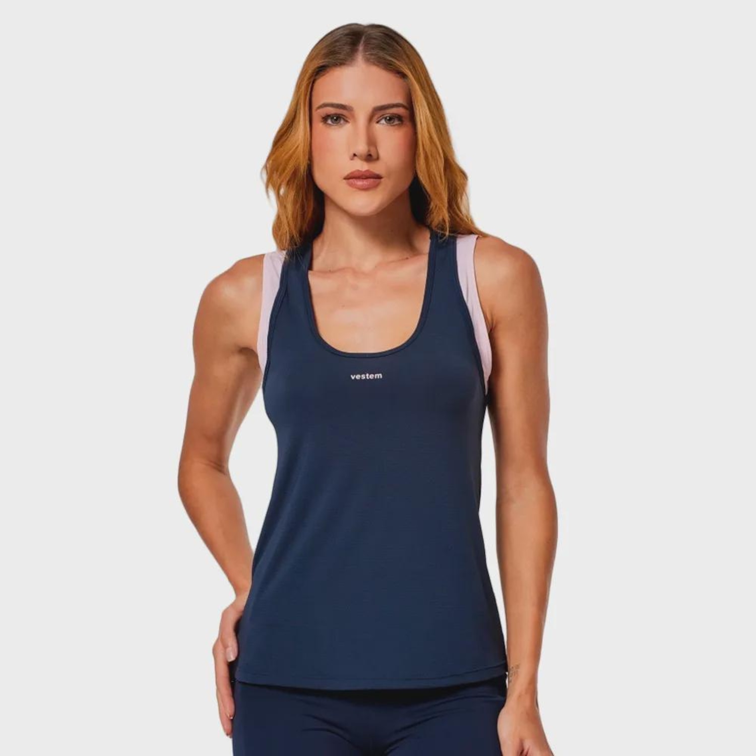 Camiseta Regata Vestem Bicolor Helena Feminina - Foto 1