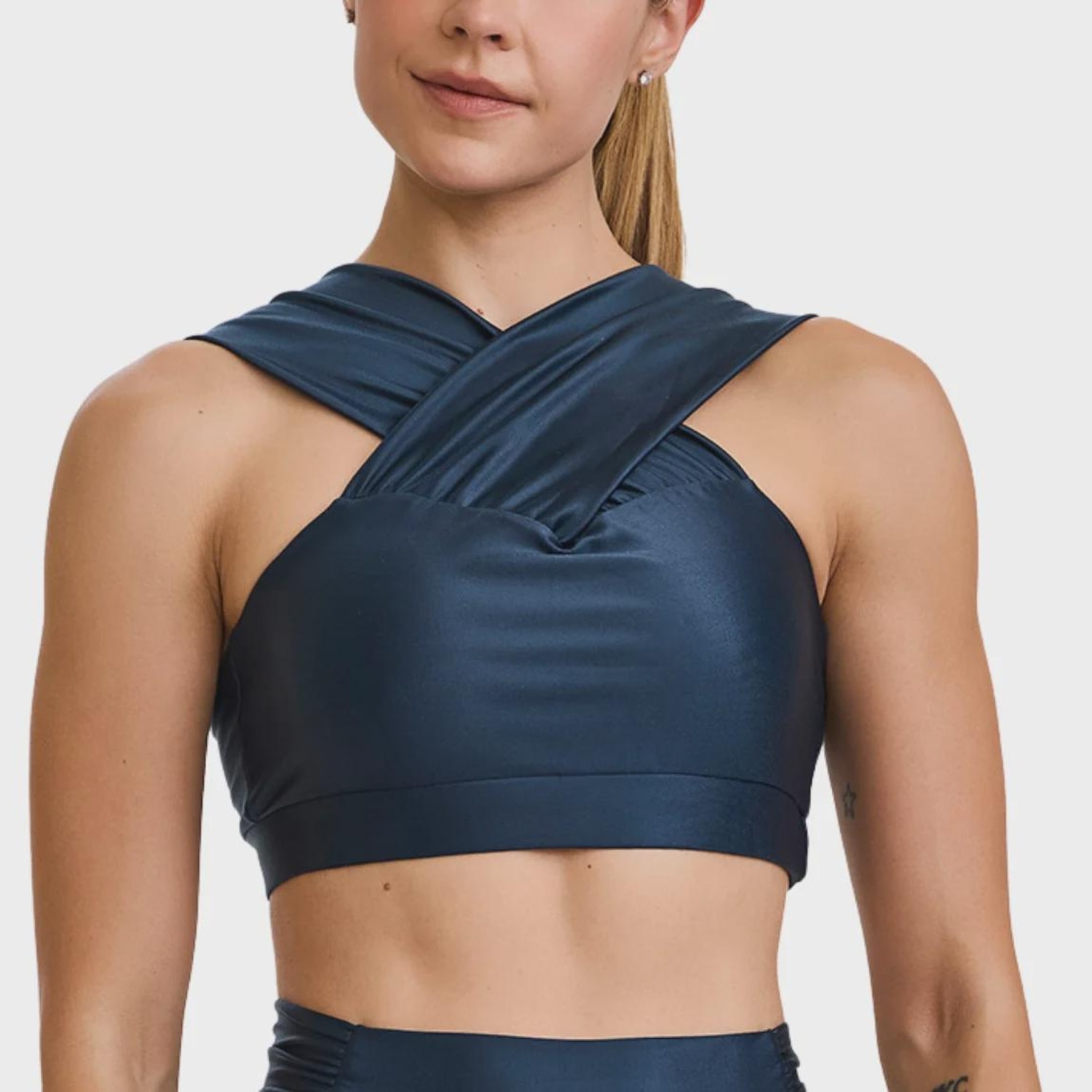 Top Fitness Caju Brasil Energy Alças Franzidas - Feminino - Foto 1