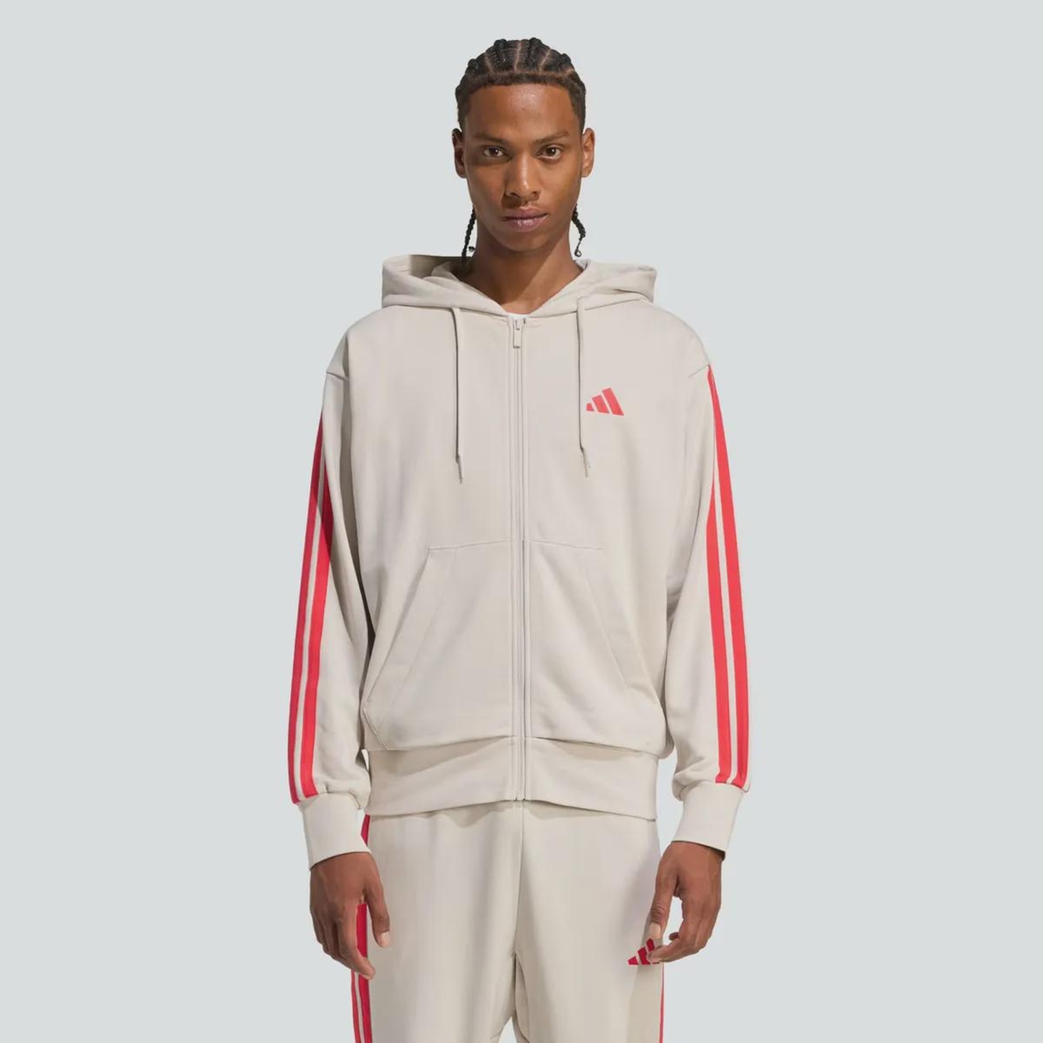 Jaqueta Masculina 3 Stripes Com Capuz adidas - Foto 1