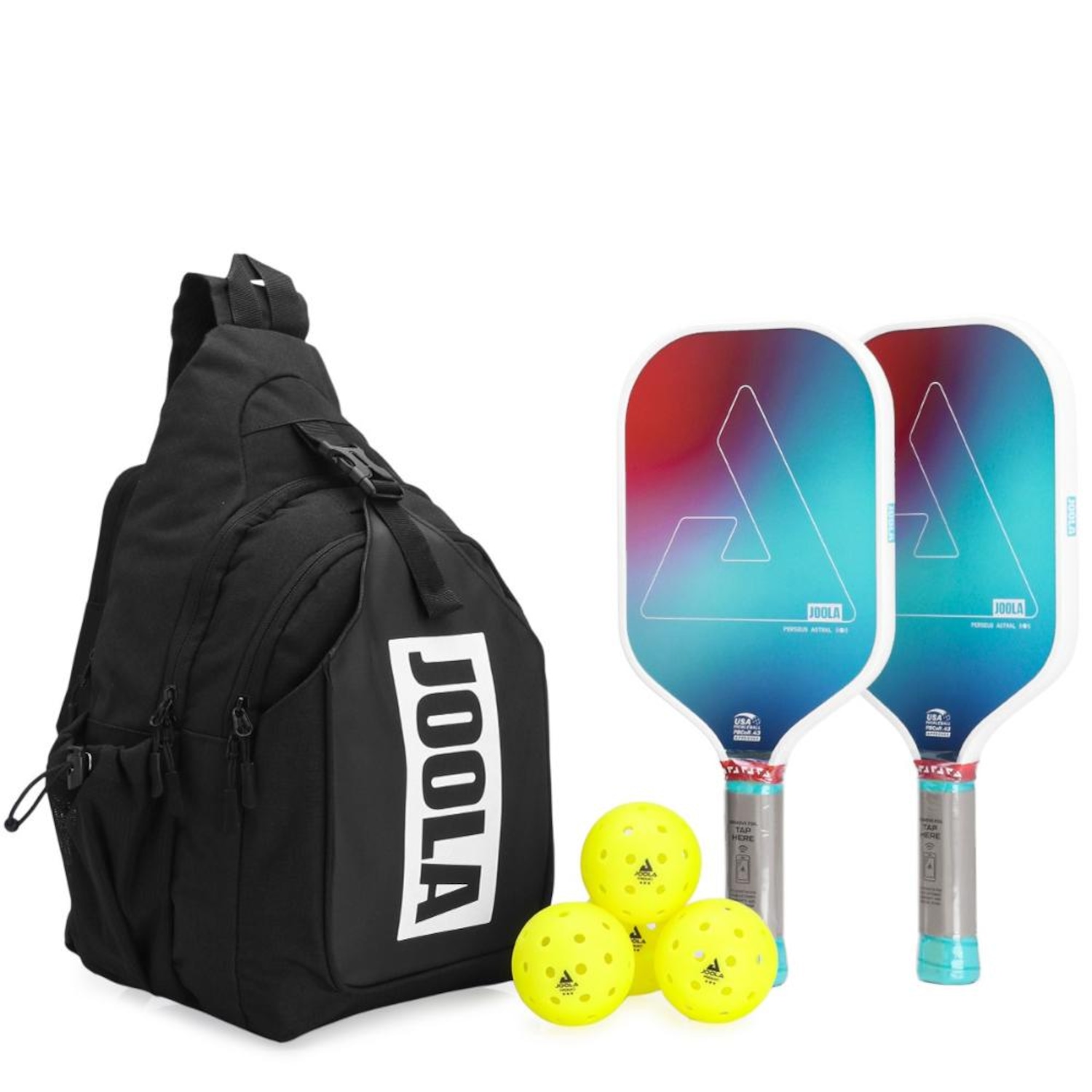 Kit de Pickleball Joola Perseus Astral - com 2 Raquetes 4 Bolas e 1 Bolsa - Unissex - Foto 1
