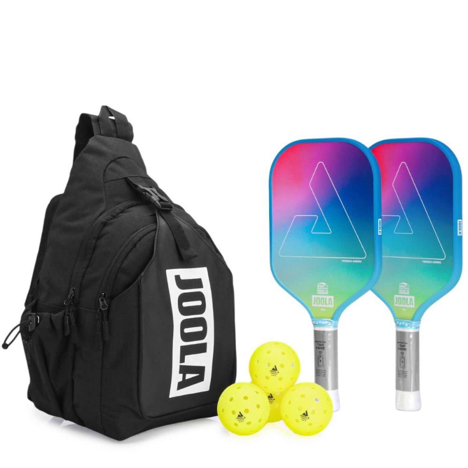 Kit de Pickleball Joola Aurora - Com 2 Raquetes 4 Bolas e 1 Bolsa - Adulto - Foto 1