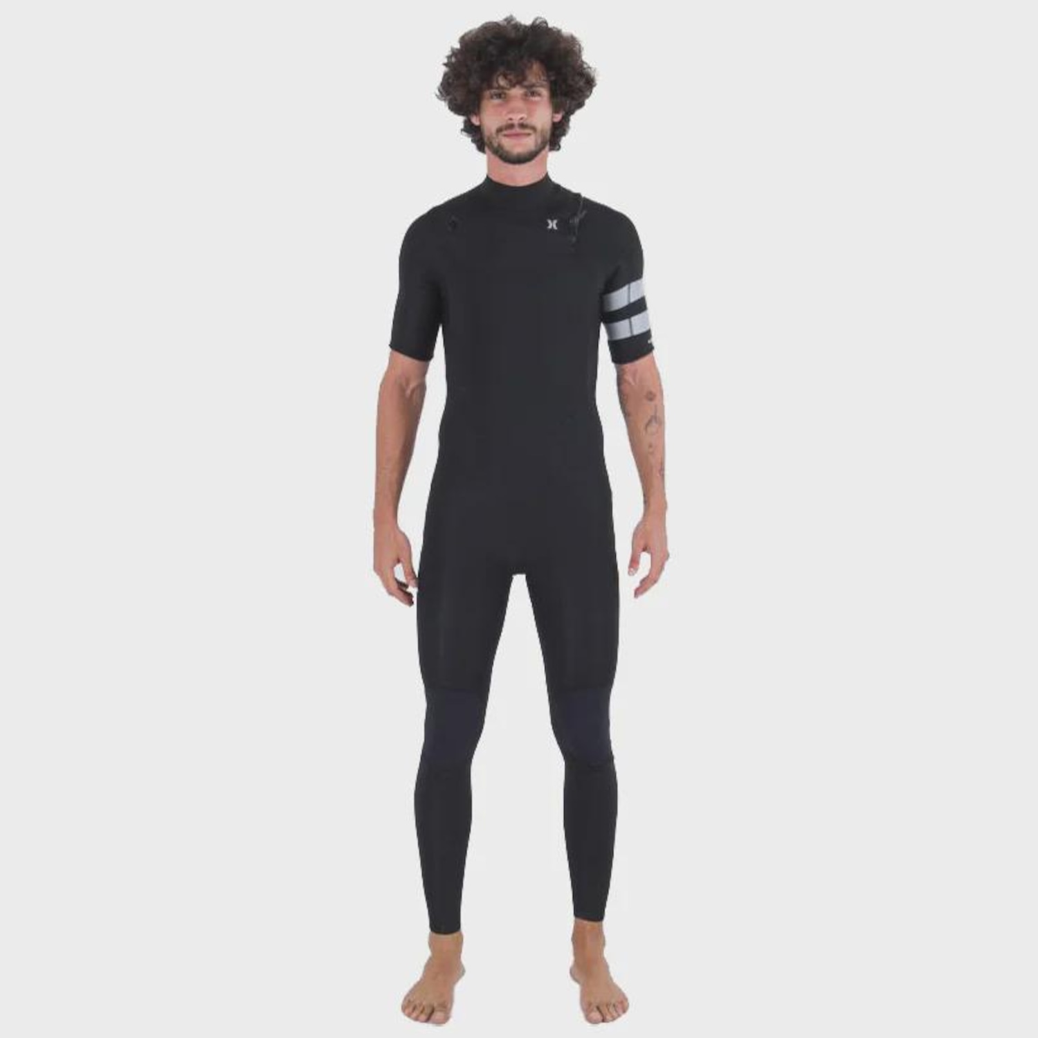 Long John Hurley Advantage Masculino Manga Curta Chest Zip Black Importado - 2/2mm - Foto 1