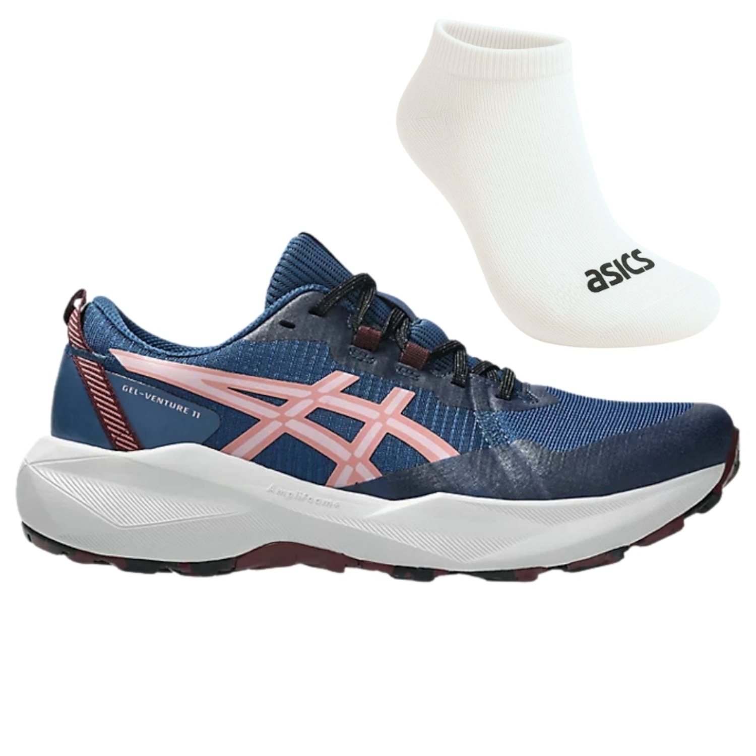 Kit Tênis Asics Gel-Venture 11 E Meia - Feminino - Foto 1