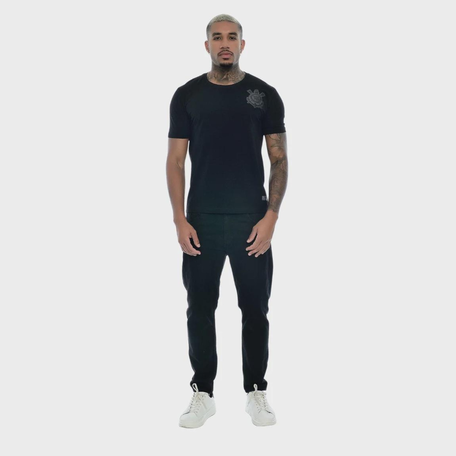 Camisa do Corinthians Escudo Bordado Dry - Masculina - Foto 1