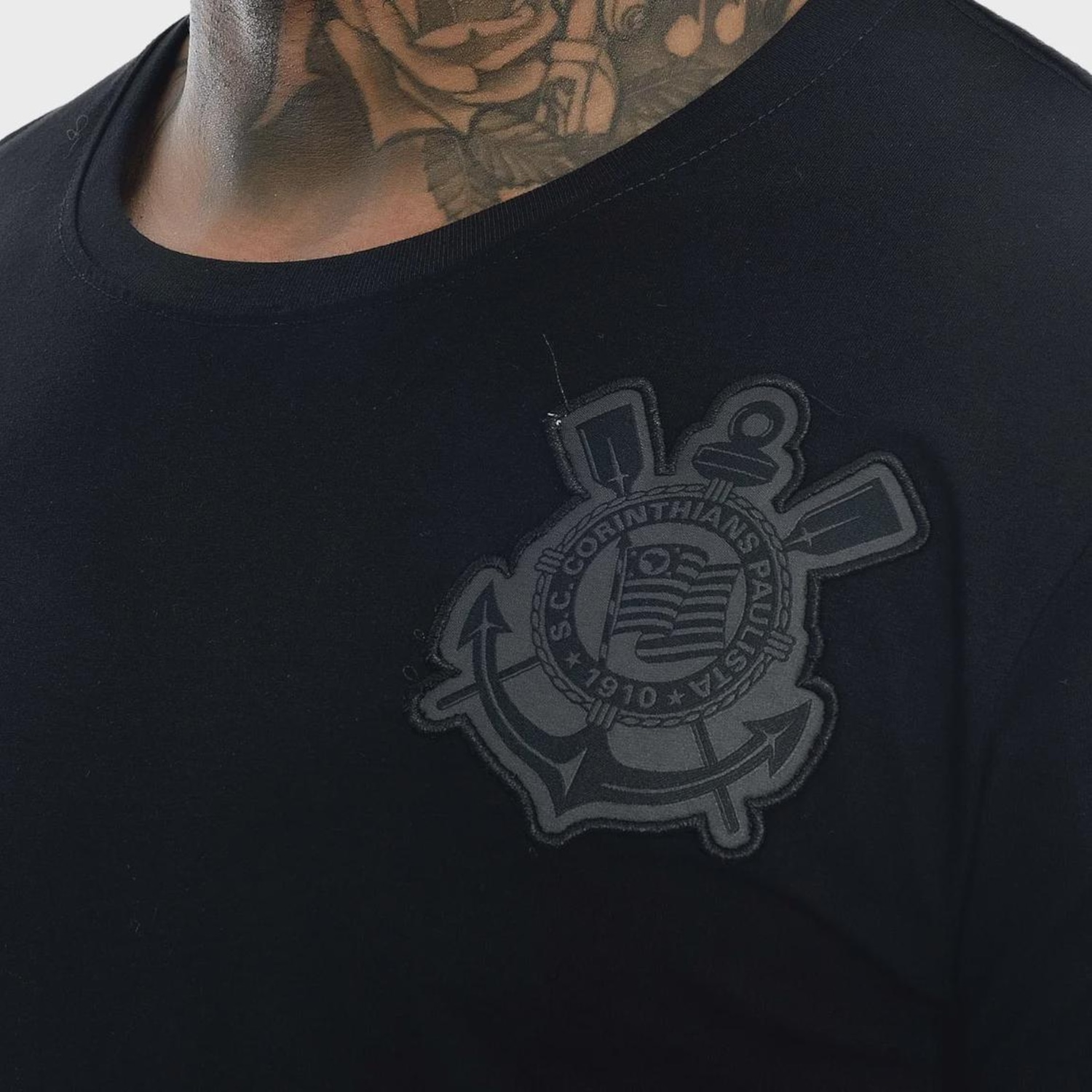 Camisa do Corinthians Escudo Bordado Dry - Masculina - Foto 4