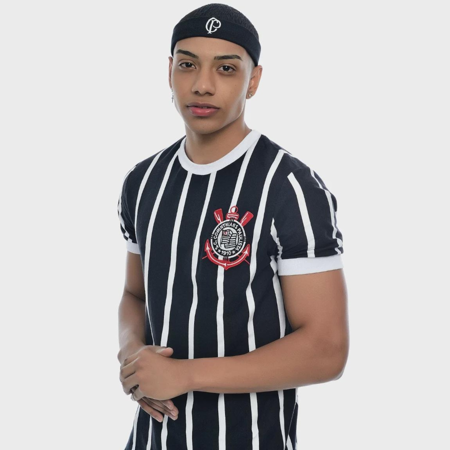 Camisa do Corinthians Democracia Retrô Braziline - Masculina - Foto 1