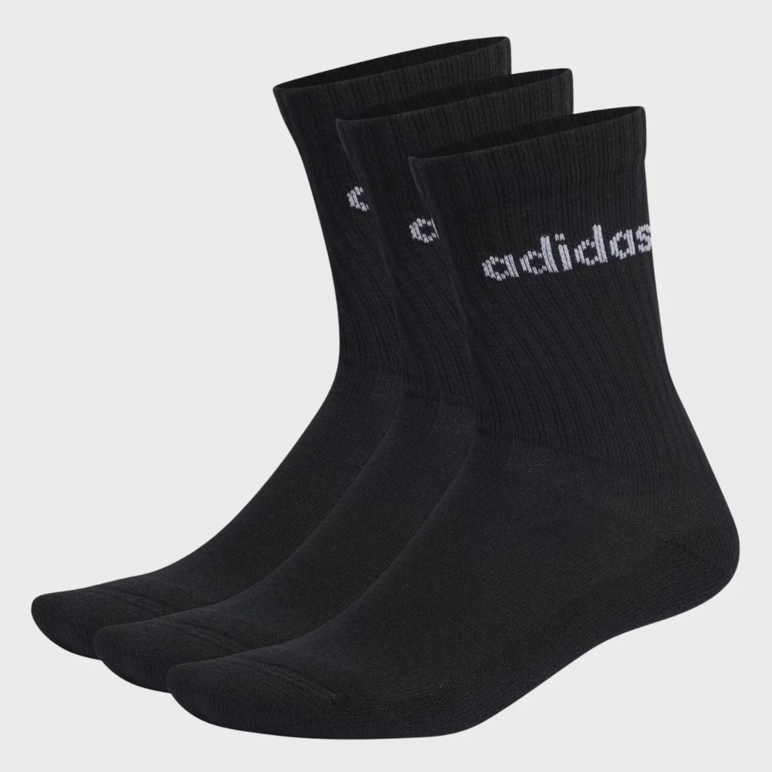 Meia adidas Linear Crew 3 Pares - Foto 1
