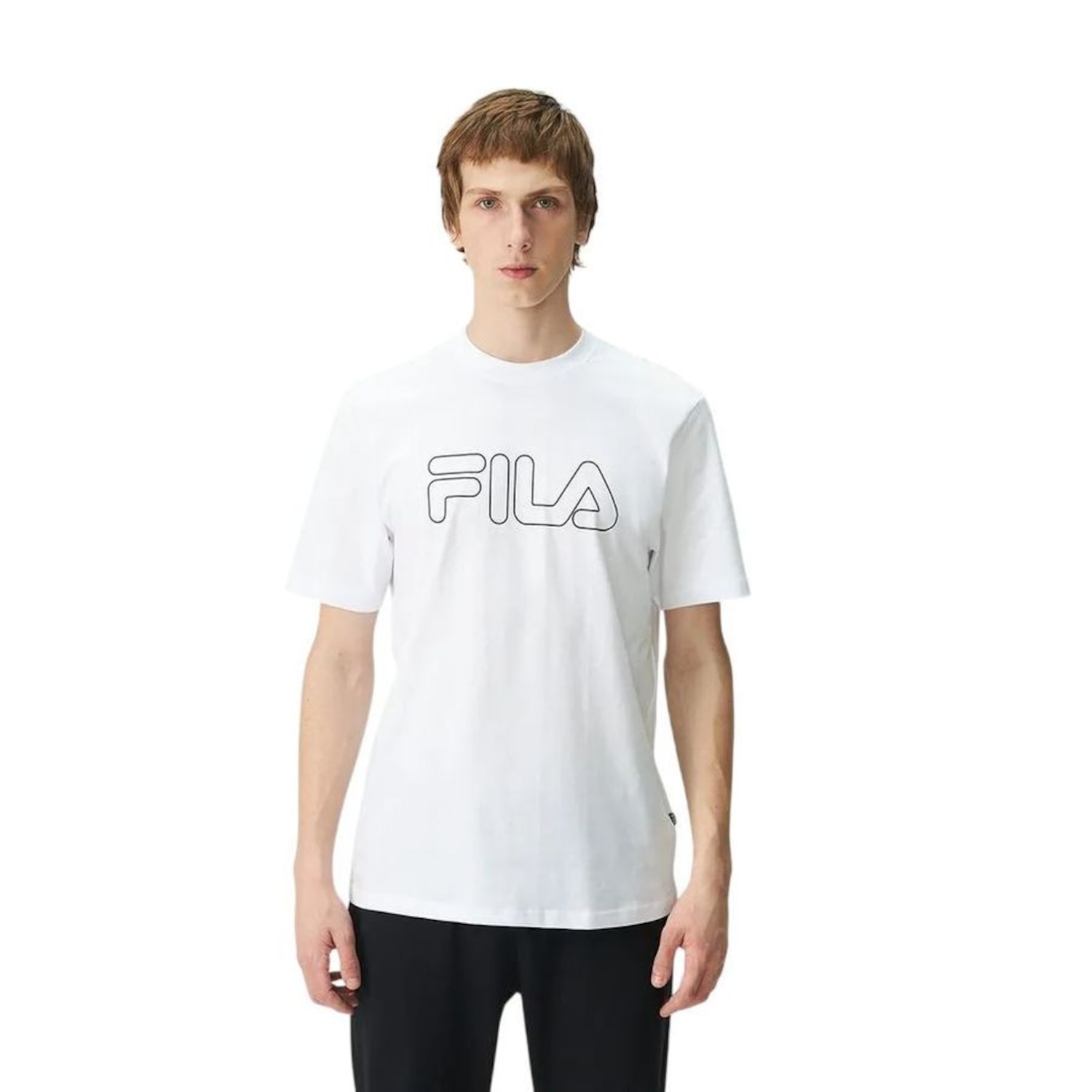 Camiseta Fila M/C Regular Letter Outline Masculina - Foto 1