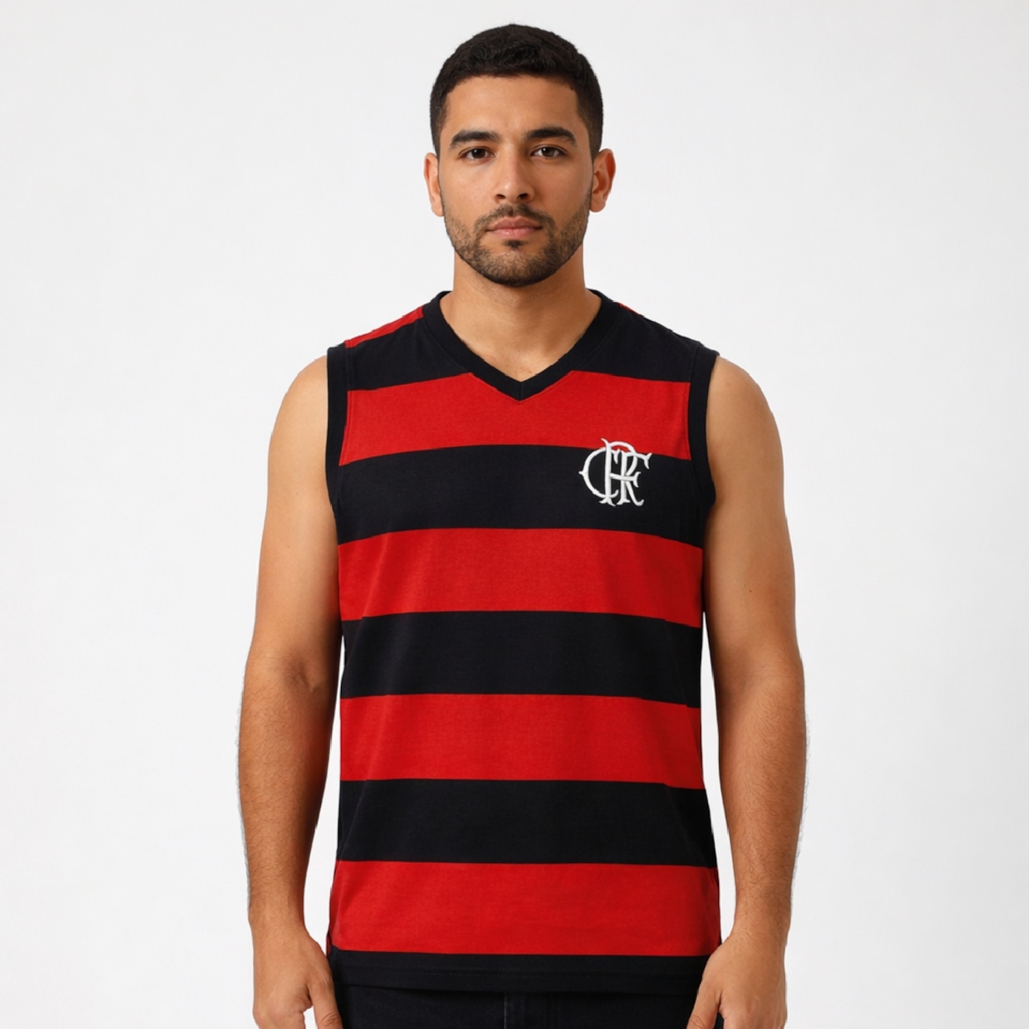 Camisa Regata do Flamengo Retrô Flatri Bordado Braziline - Masculina - Foto 2