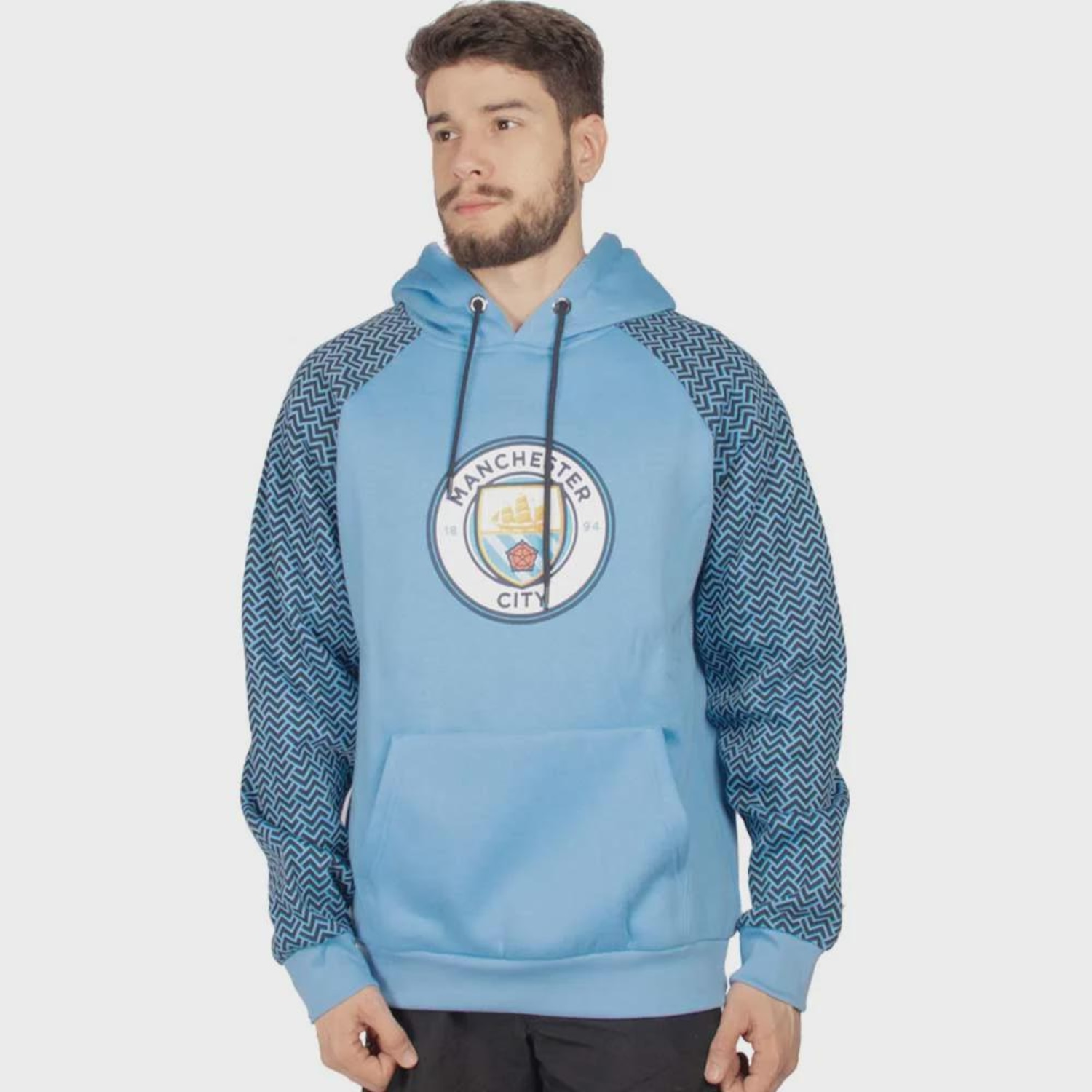 Blusão de Moletom Canguru Manchester Balboa City - Masculina - Foto 1