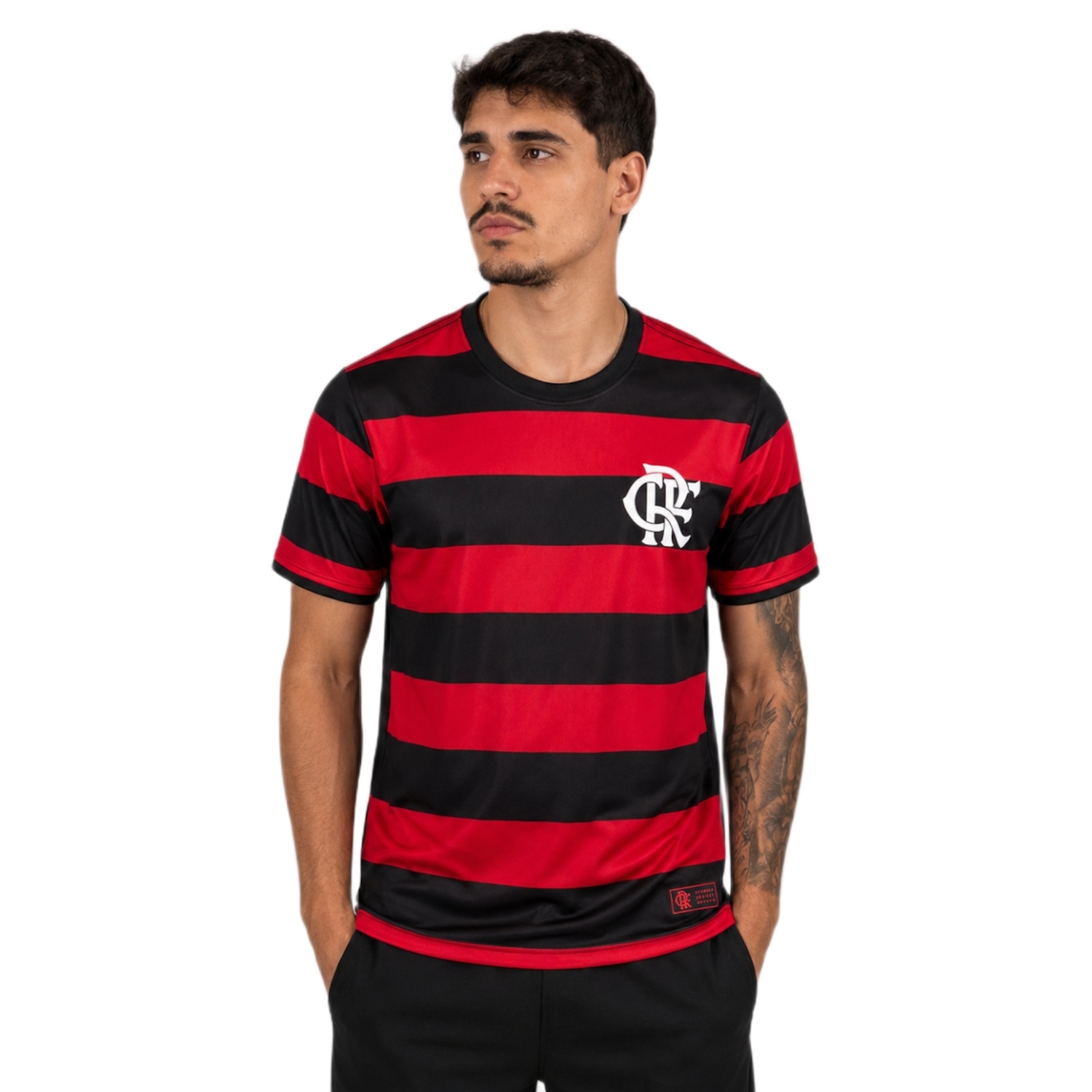Camisa do Flamengo Rubro Negro Listrada Coimbra - Masculina - Foto 3