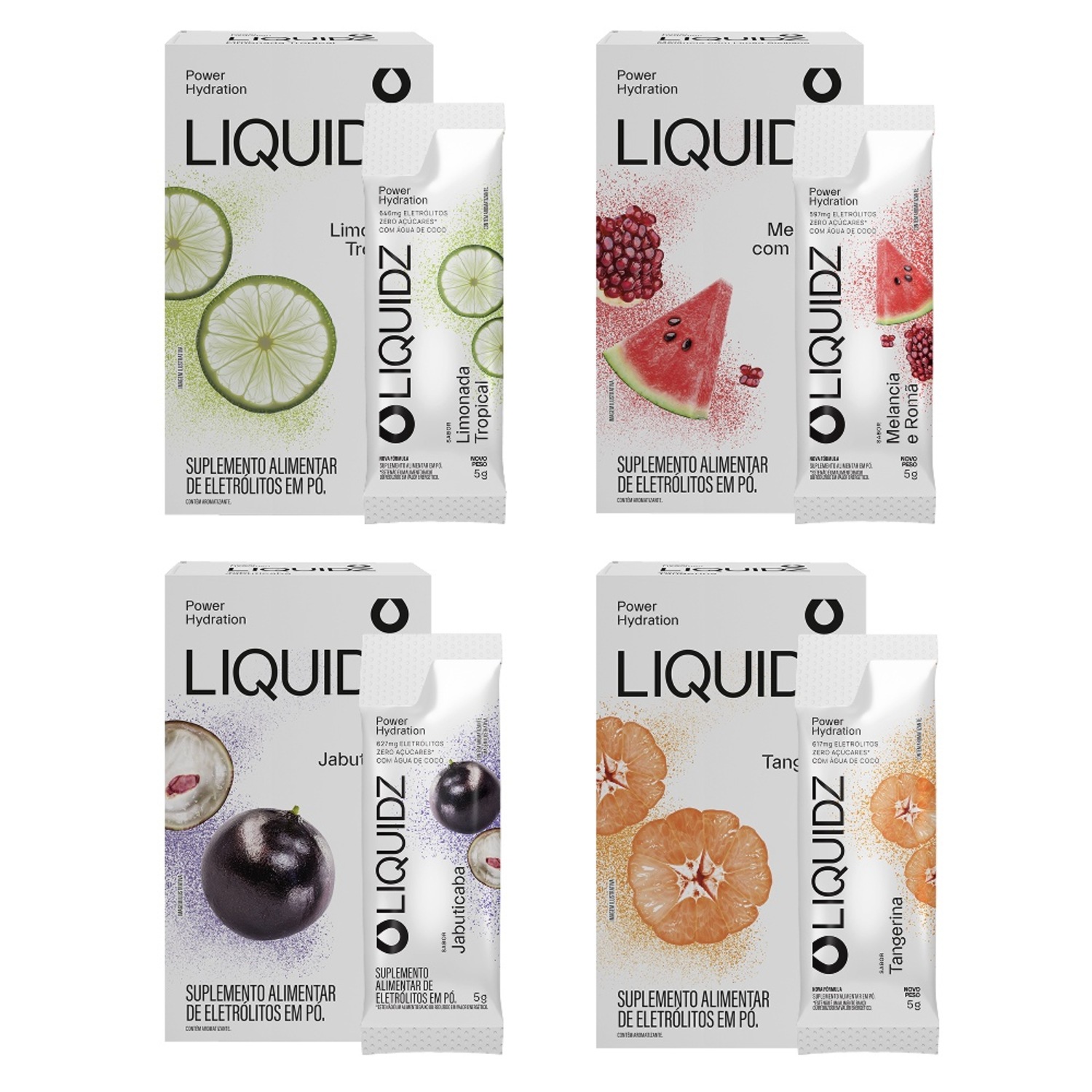 Eletrólitos Zero Açúcares LIQUIDZ® - 4 Sabores - Kit 4 Caixas - 24 sachês - Foto 1