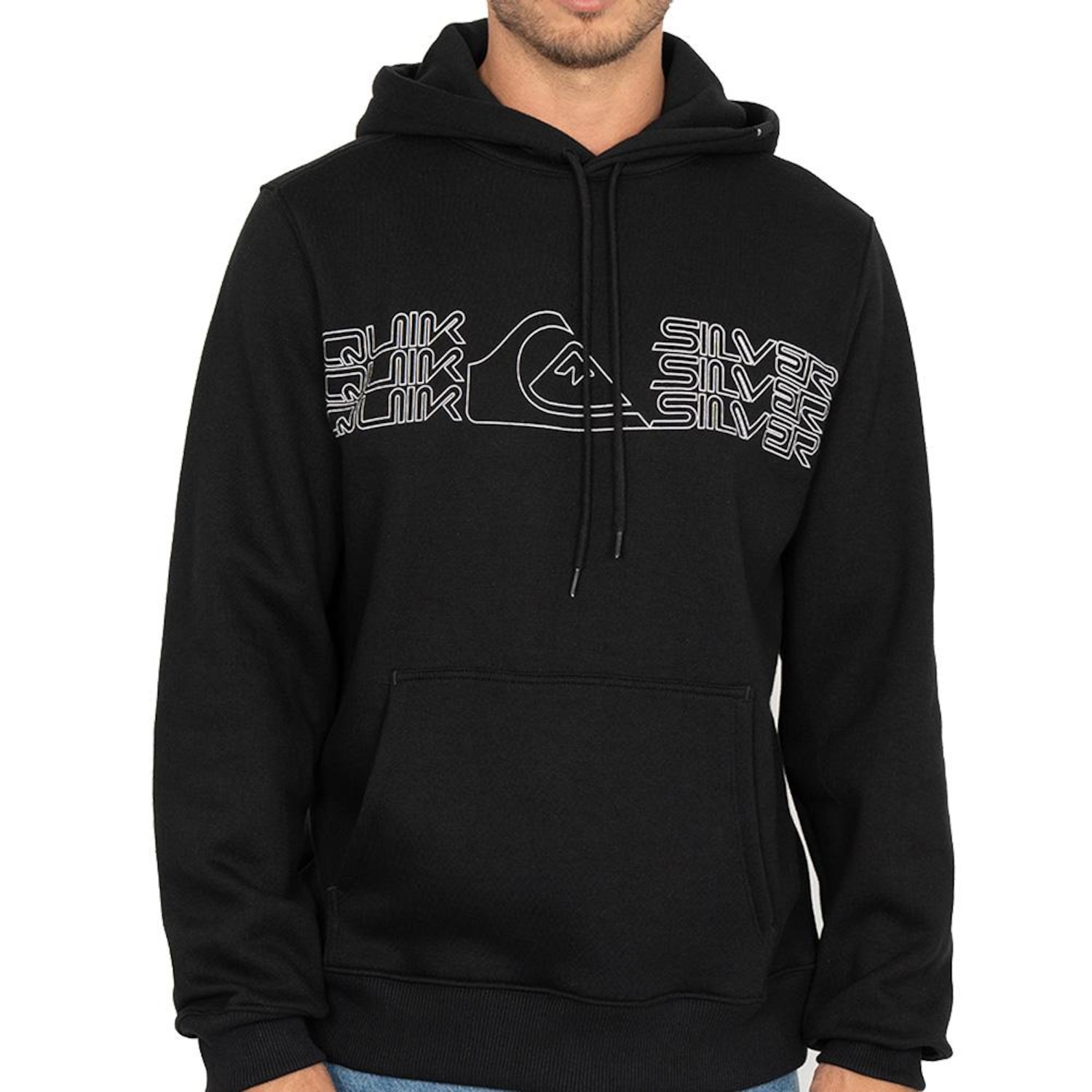 Moletom Quiksilver Canguru Big Block WT26 Masculino - Foto 1