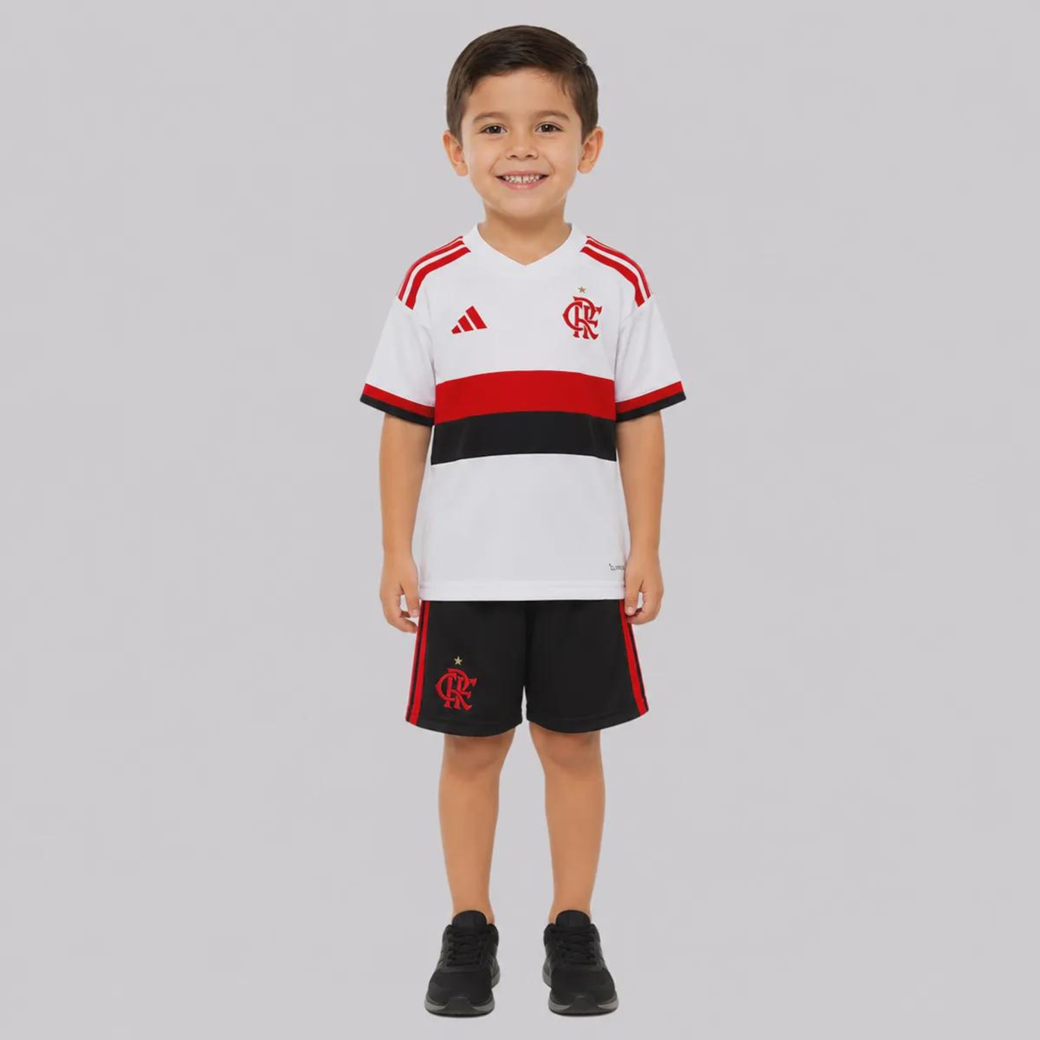 Kit Uniforme do Flamengo infantil adidas II 2026 - Foto 1