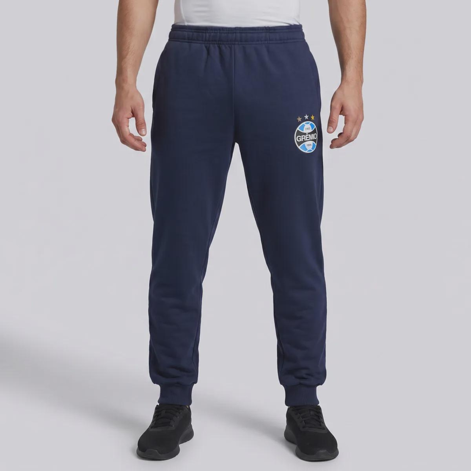 Calça de Moletom do Grêmio Escudo Retrô - Masculina - Foto 1