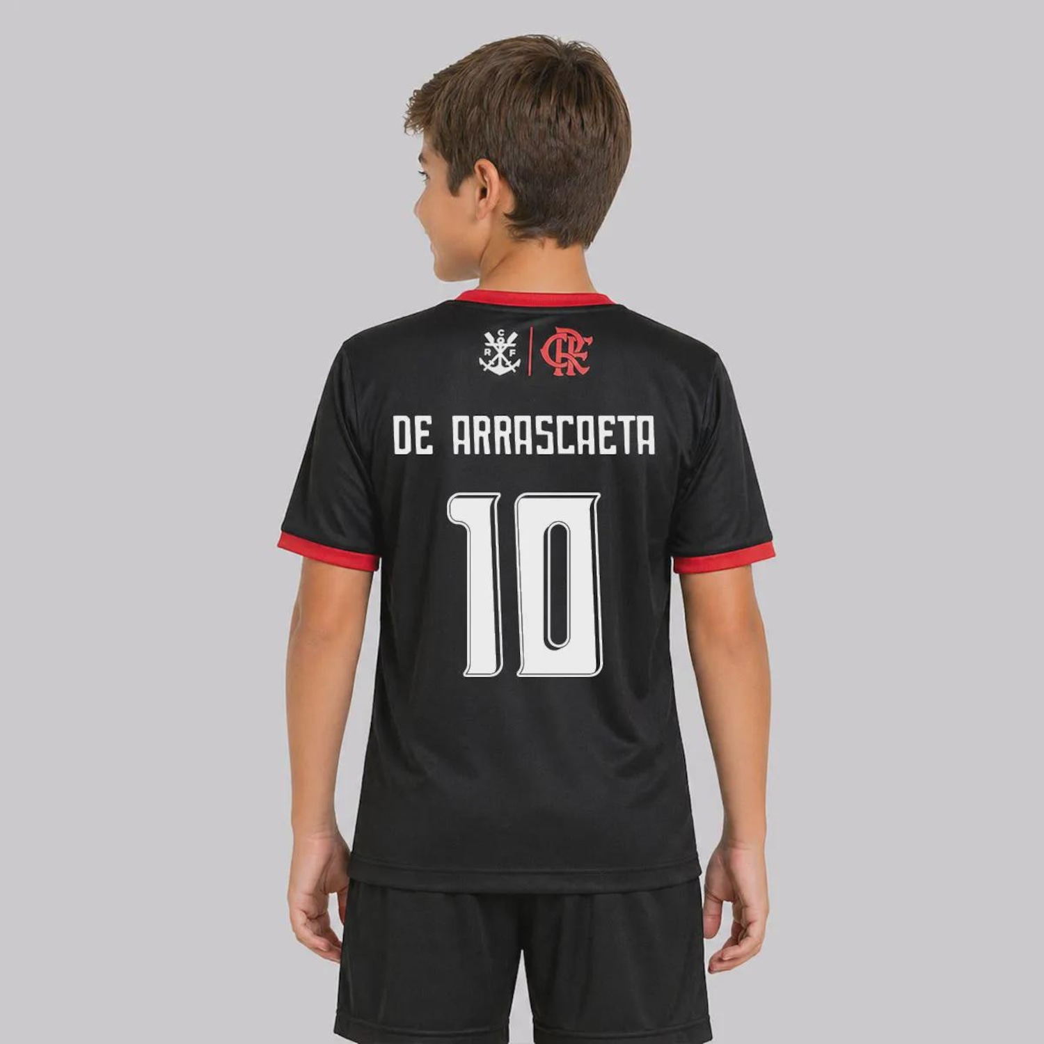 Camisa Flamengo Emoção Listrada 10 De Arrascaeta Infantil - Foto 1