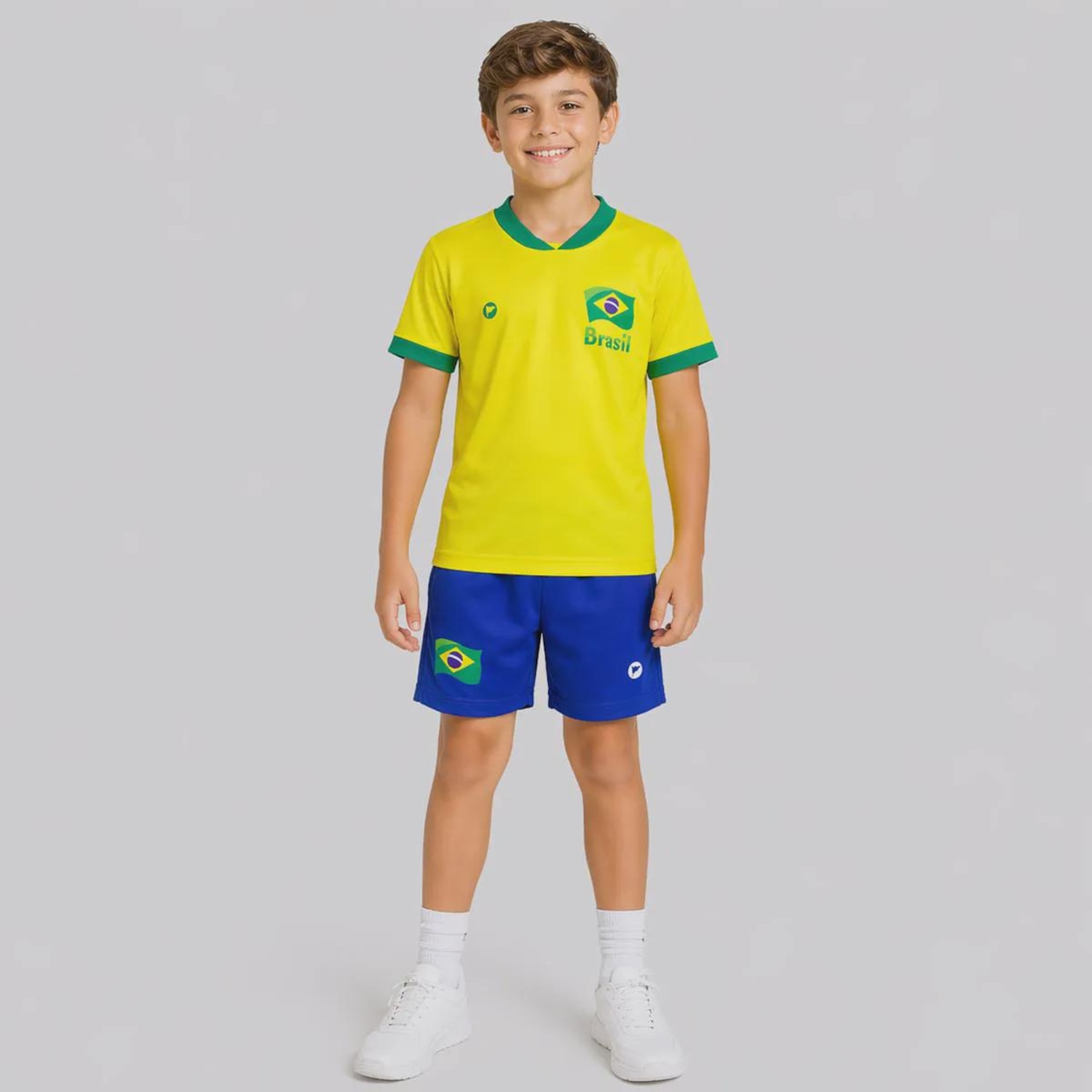 Kit Uniforme do Brasil Flag Infantil - Foto 1