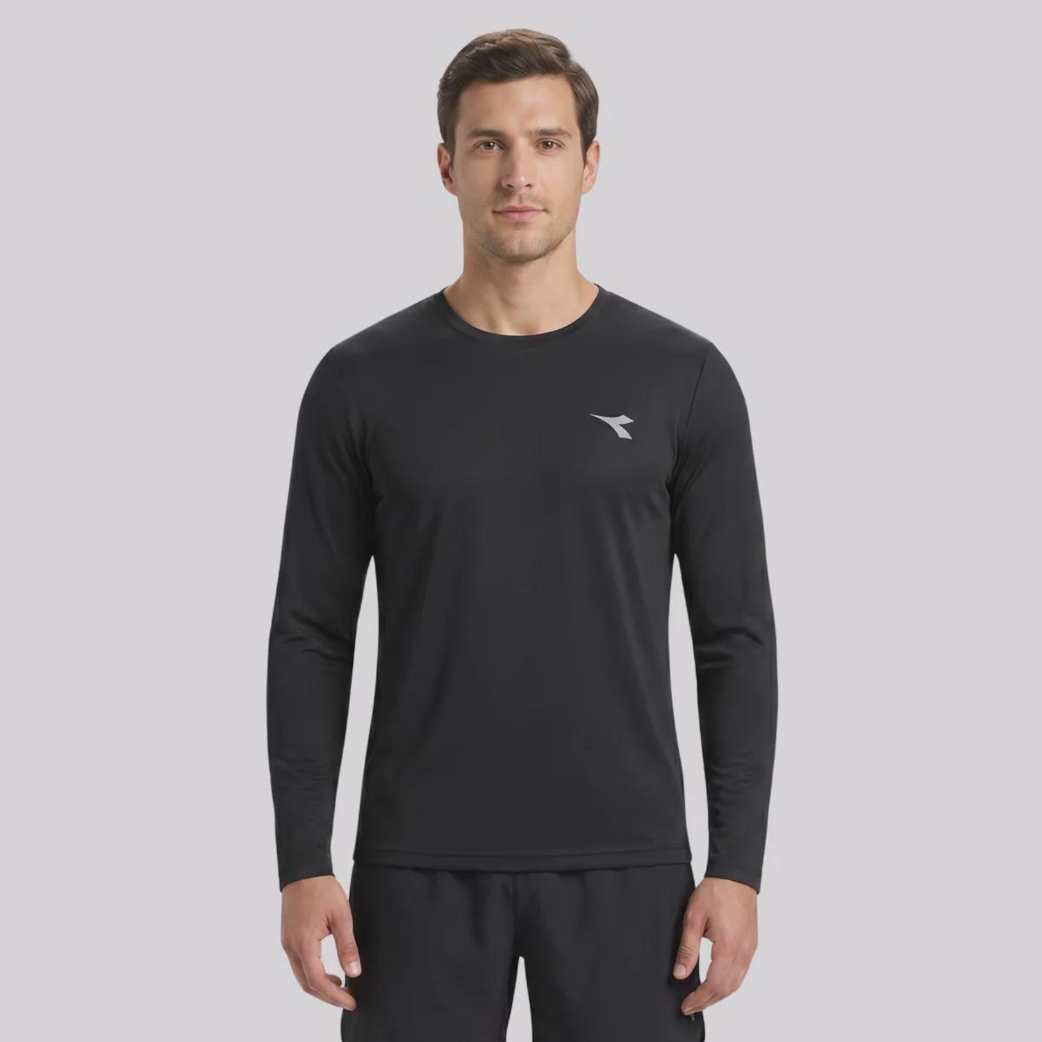 Camiseta Diadora EXC Logo Manga Longa Masculina - Foto 1