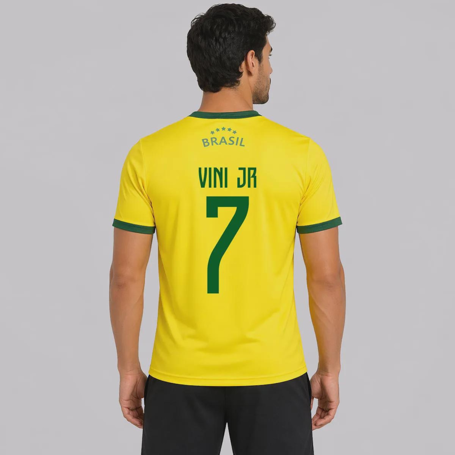 Camisa FutFanatics Brasil Canarinho 7 Vini Jr Masculina - Foto 1