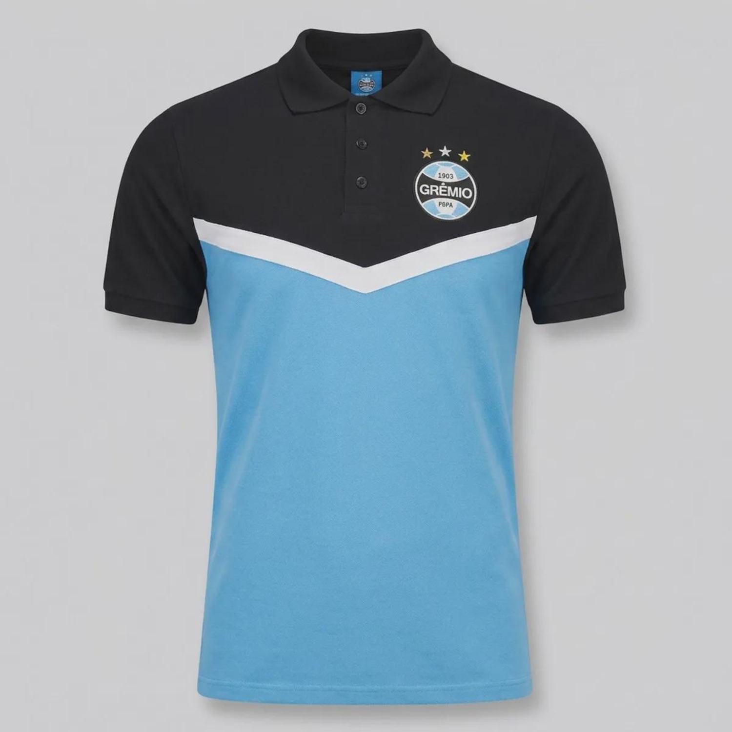 Camisa Polo Grêmio Piquet Tricolor FutFanatics Masculina - Foto 4