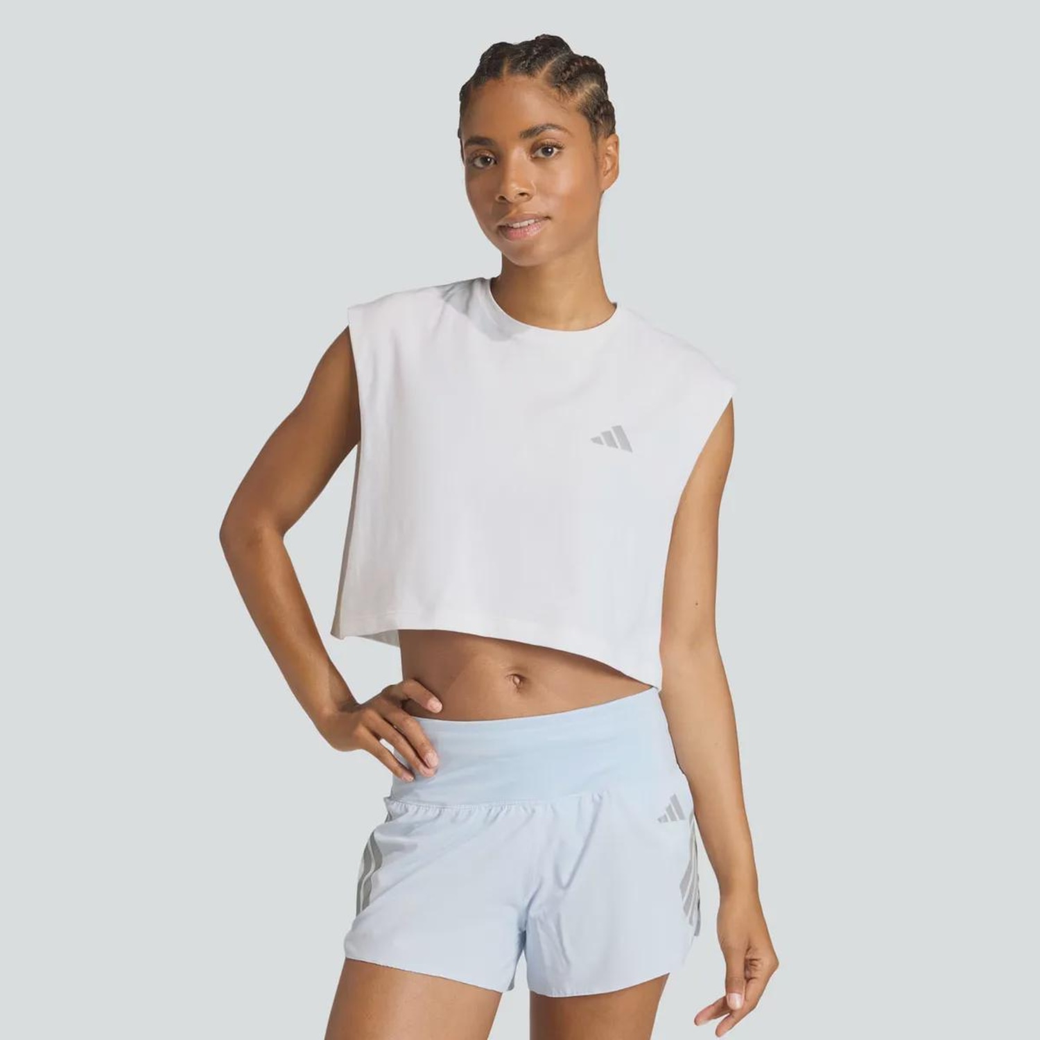 Camiseta adidas Run Ess Crop Feminina - Foto 1