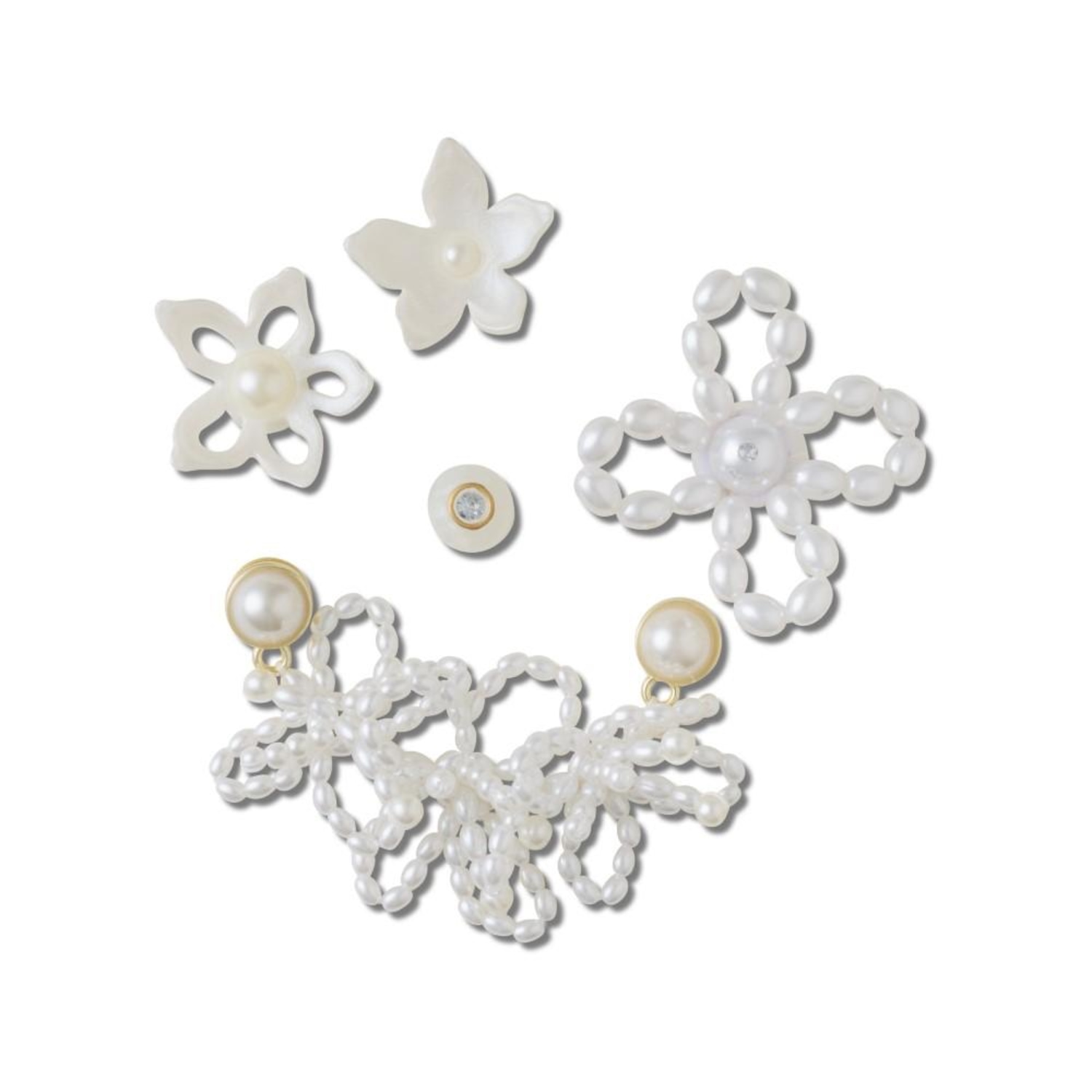 Kit Jibbitz™ Crocs Floral de Pérolas Pack com 5 Peças - Foto 1