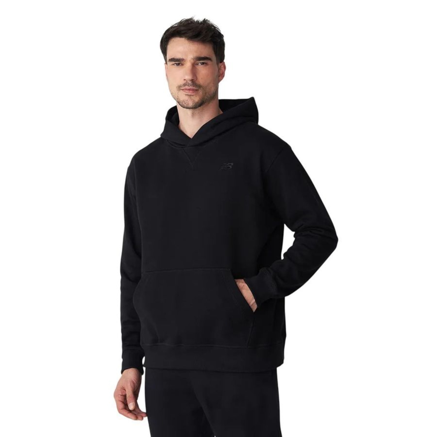 Moletom Masculino New Balance Capuz Athletics Small Logo - Foto 1