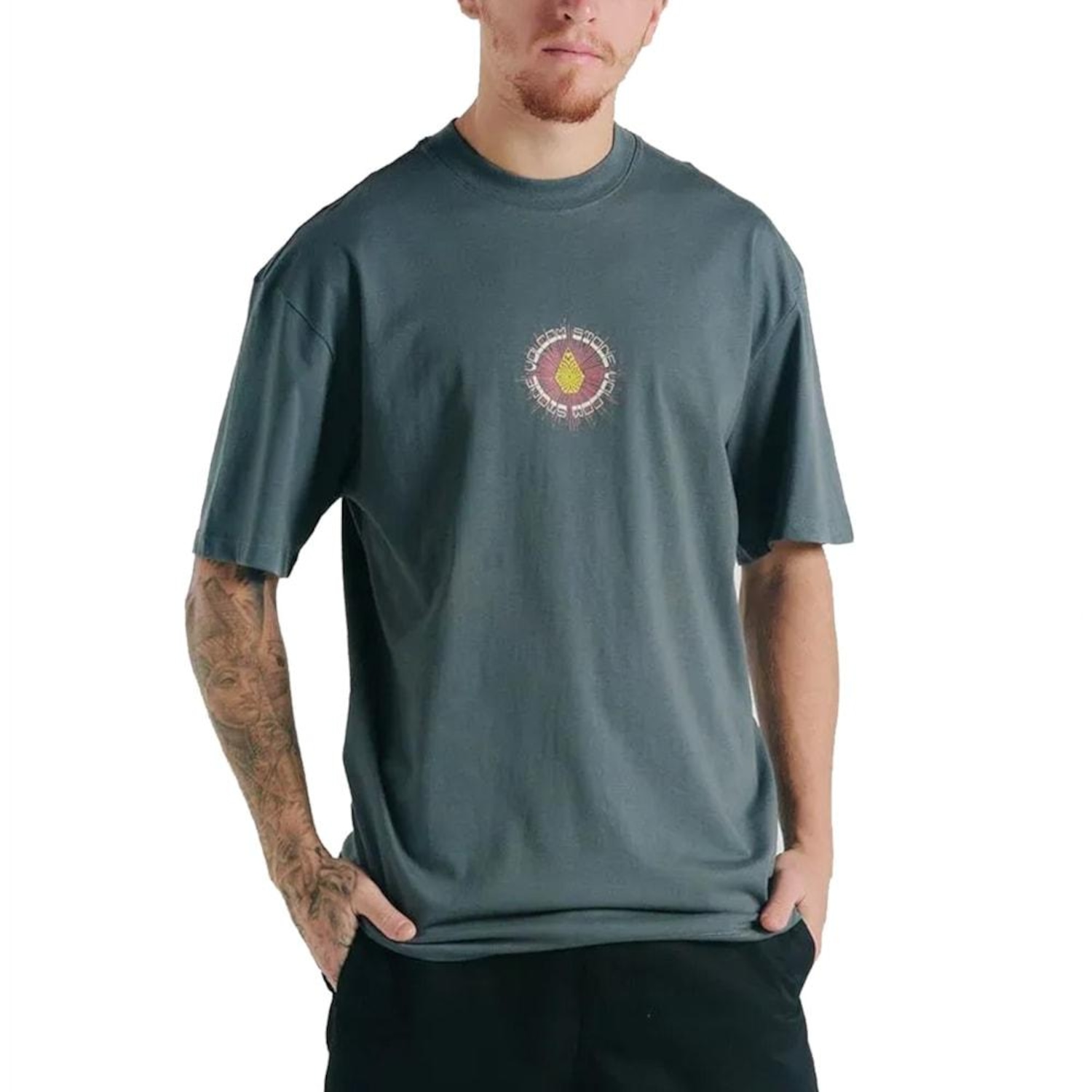 Camiseta Volcom Hypnosis Grafite - Masculina - Foto 1